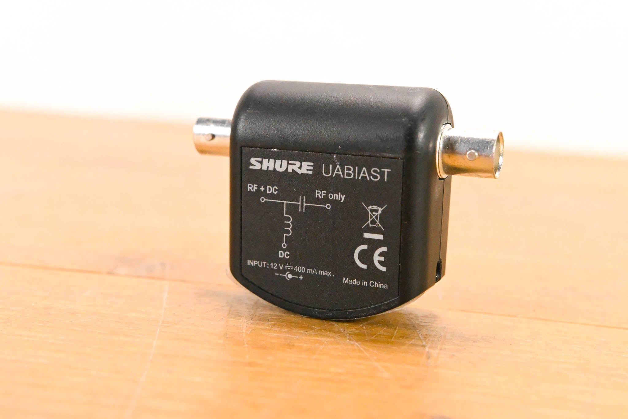 Shure UABIAST In-line 12V DC Bias Over Coaxial BNC Power Adapter