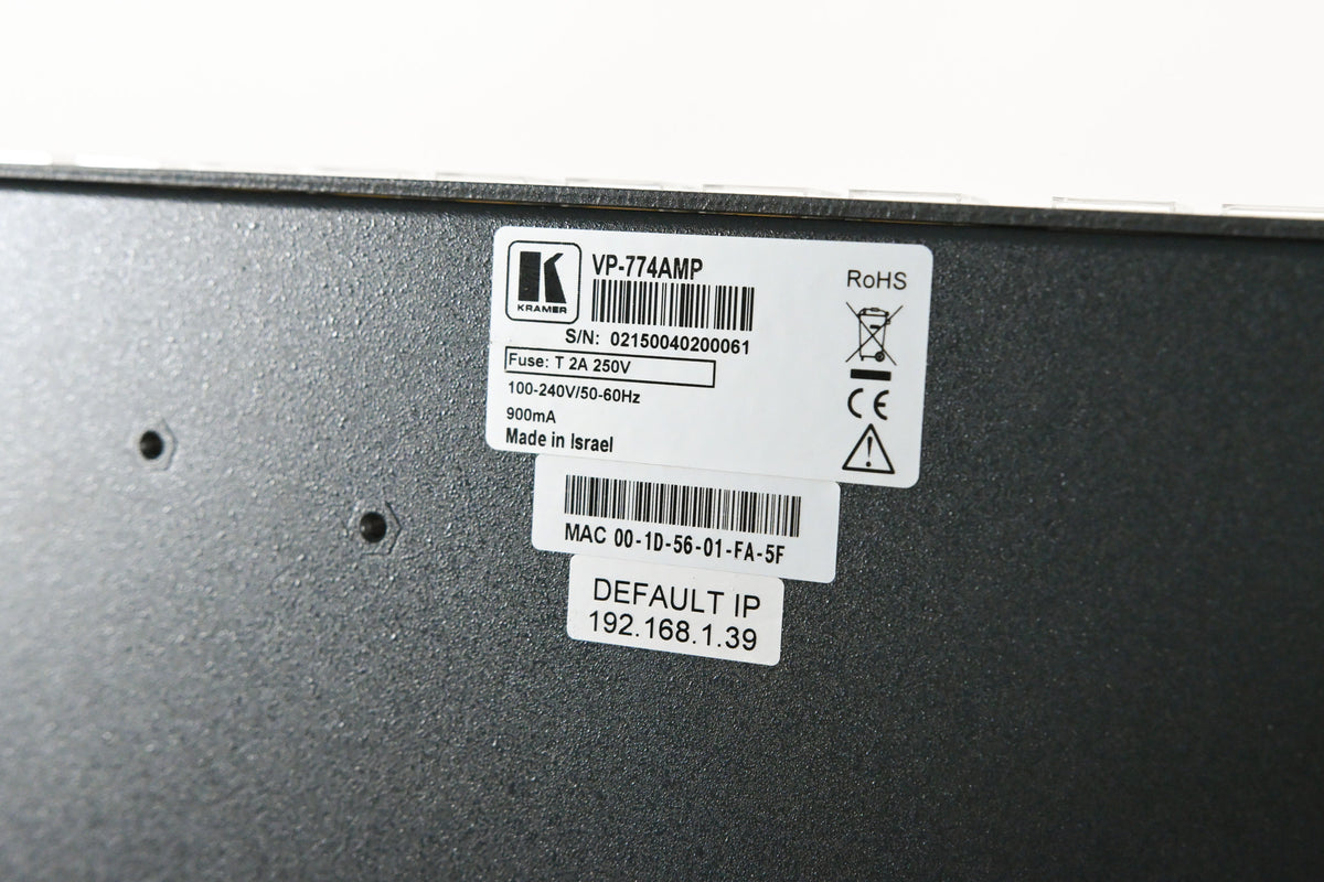 Kramer VP-774AMP HDMI & HDBaseT Presentation Switcher/Scaler