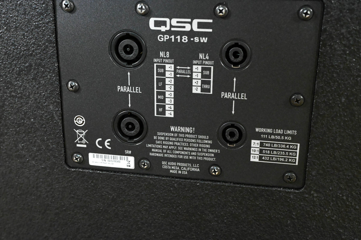 QSC GP118-SW 18" 850W Passive Subwoofer