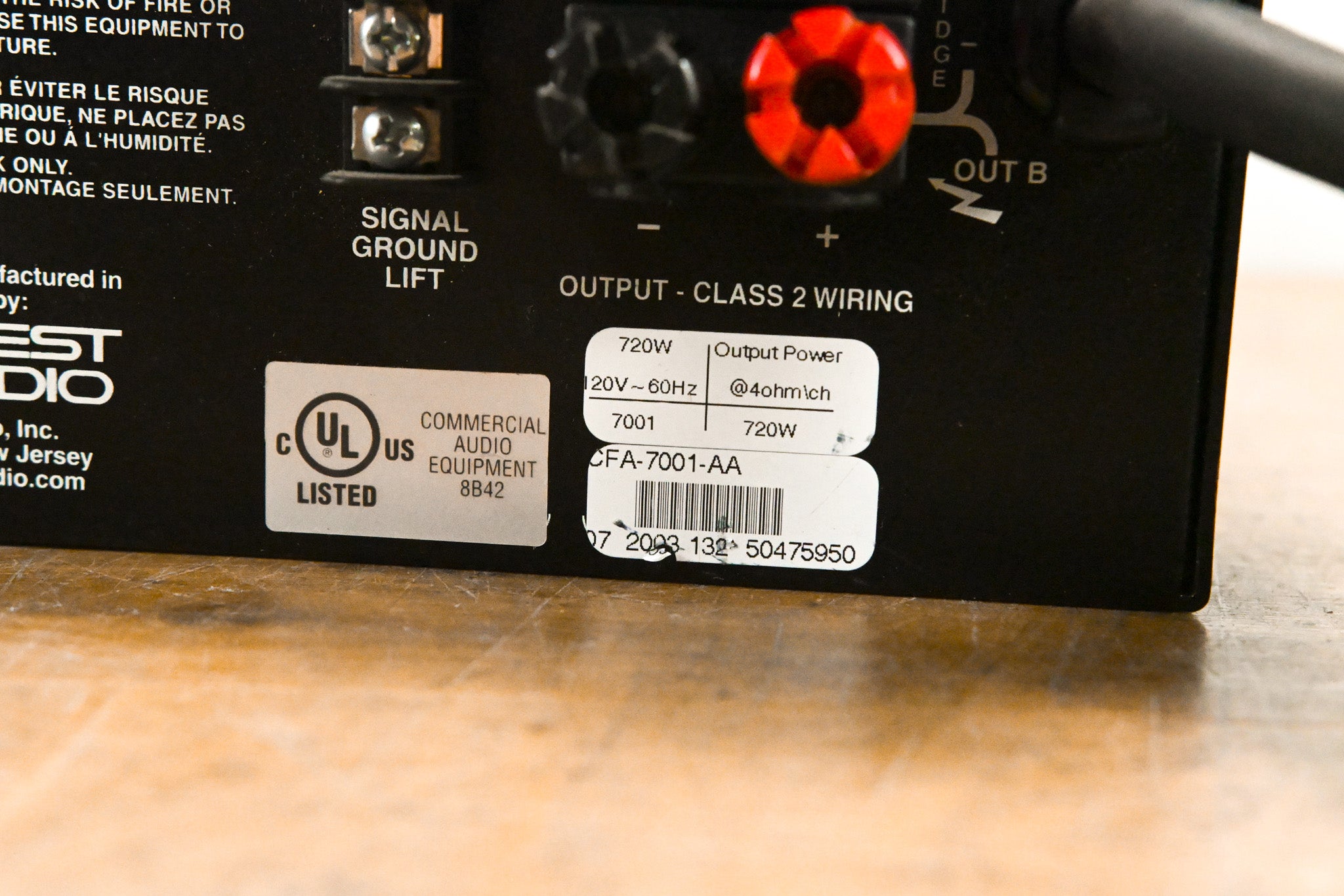 Crest Audio 7001 2-Channel Power Amplifier