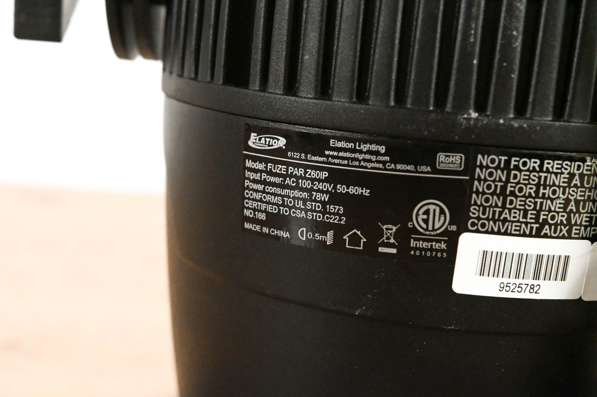 Elation FUZE PAR Z60 IP 60W RGBW LED Par with Zoom (NO POWER CABLE)