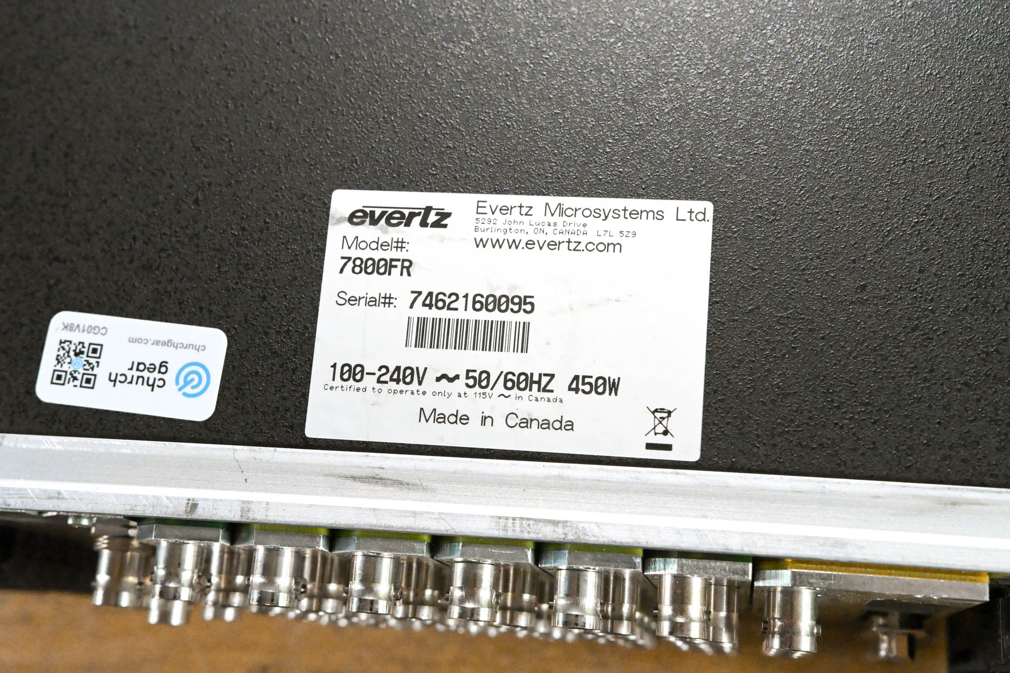 Evertz 7800FR 3RU Rackmount MultiFrame with Cards