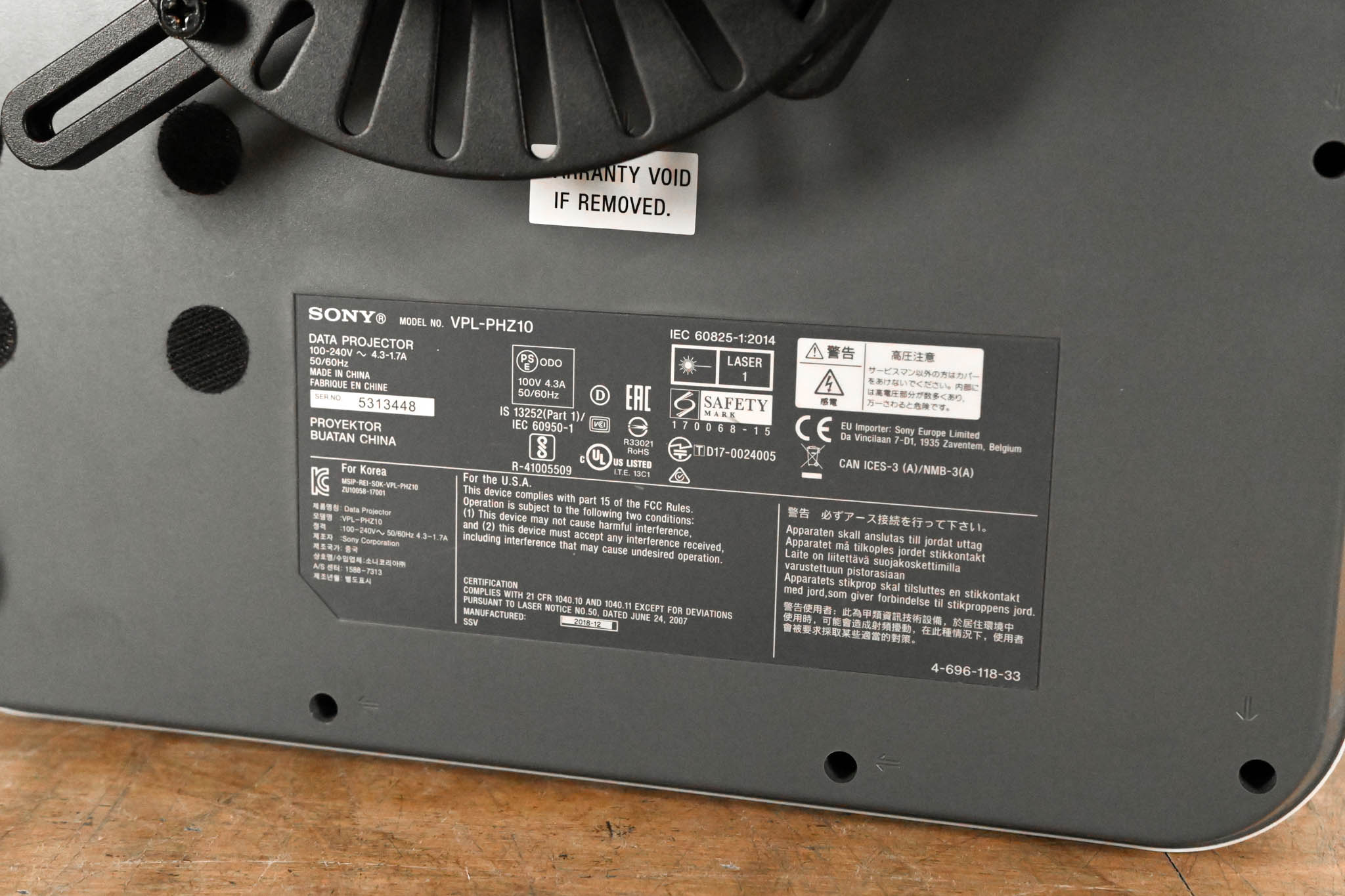 Sony VPL-PHZ10 5000-Lumen WUXGA Laser Projector