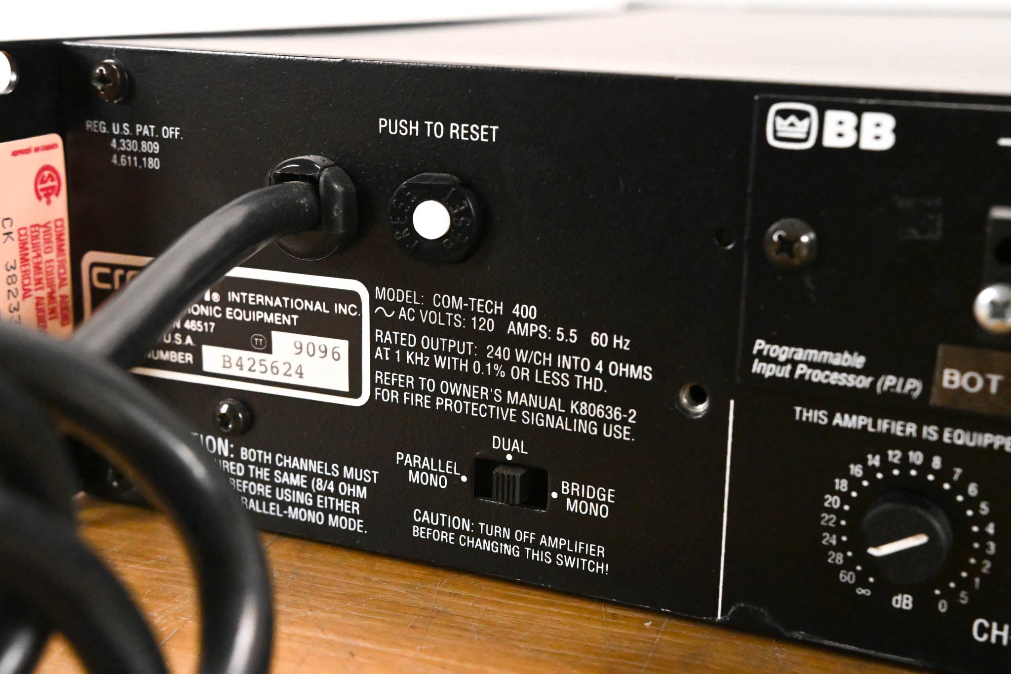 Crown Com-Tech 400 2-Channel Power Amplifier