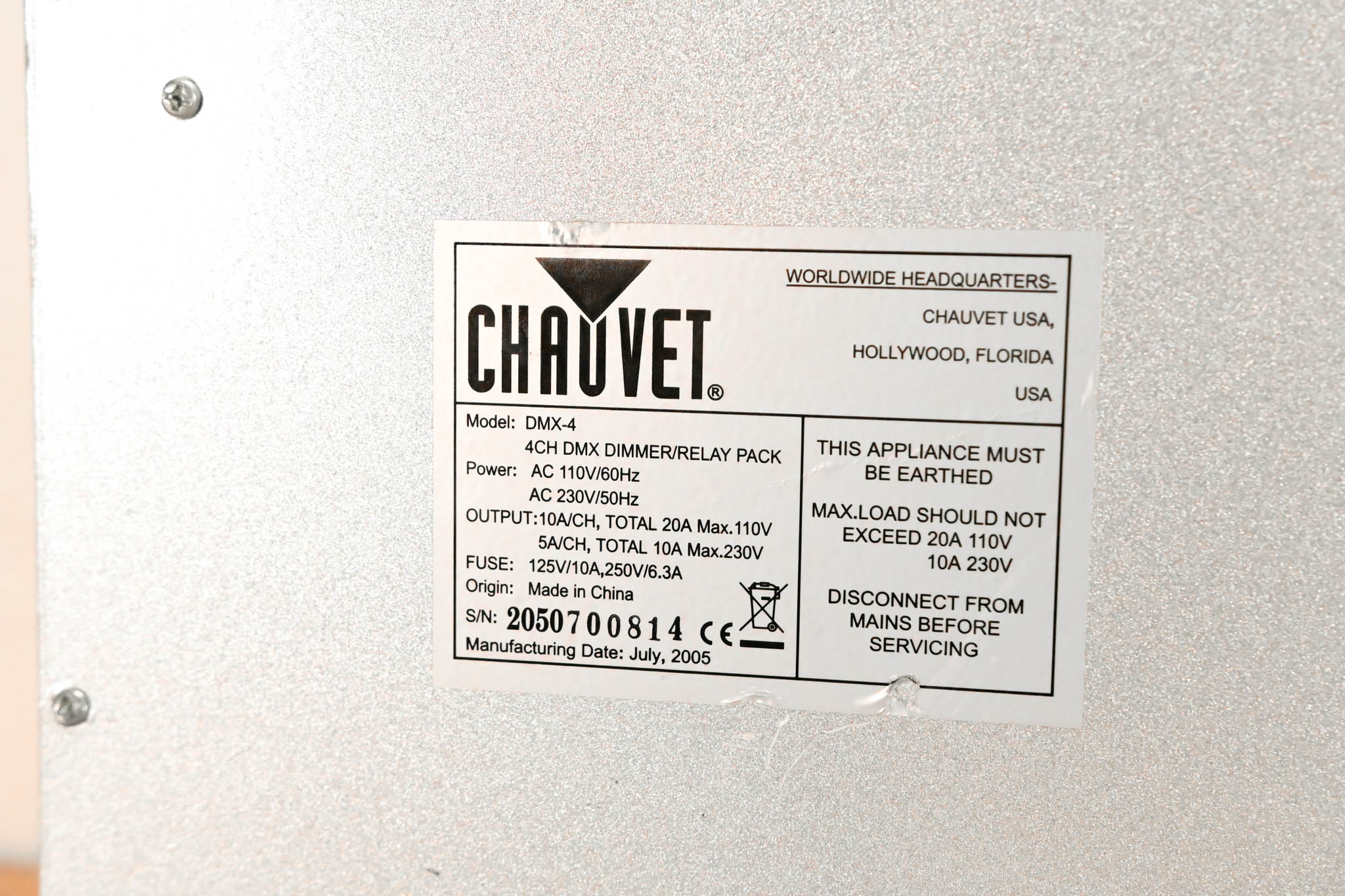 Chauvet DMX-4 4-Channel DMX Dimmer/Relay Pack