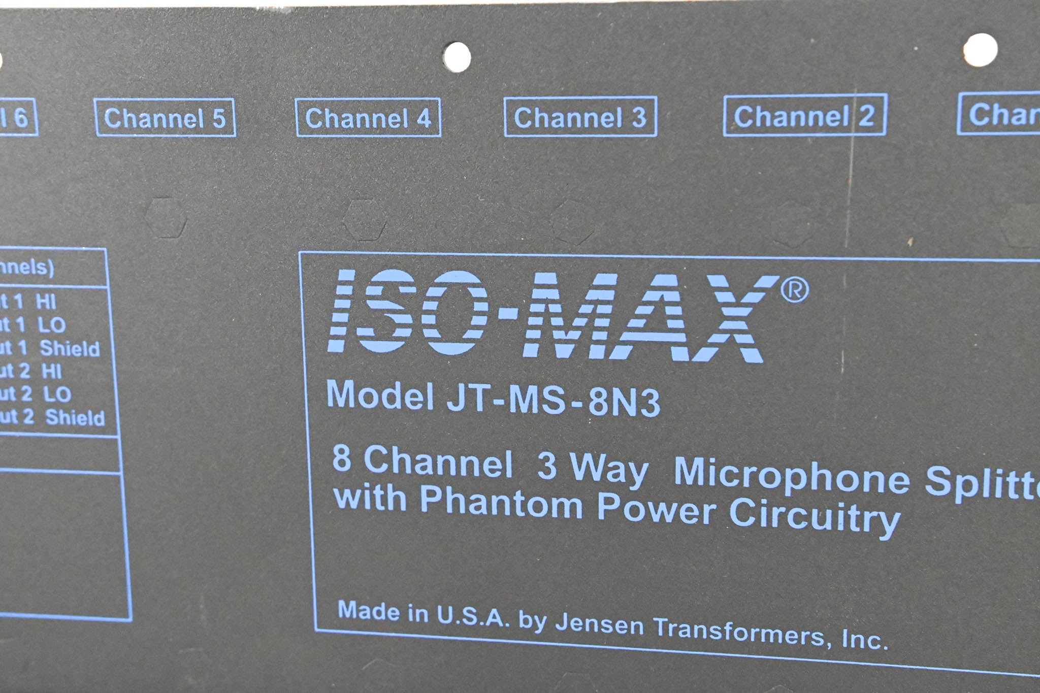 Jensen JT-MS-8N3 8-CH 3-Way Mic Splitter with Phantom Power Circuitry