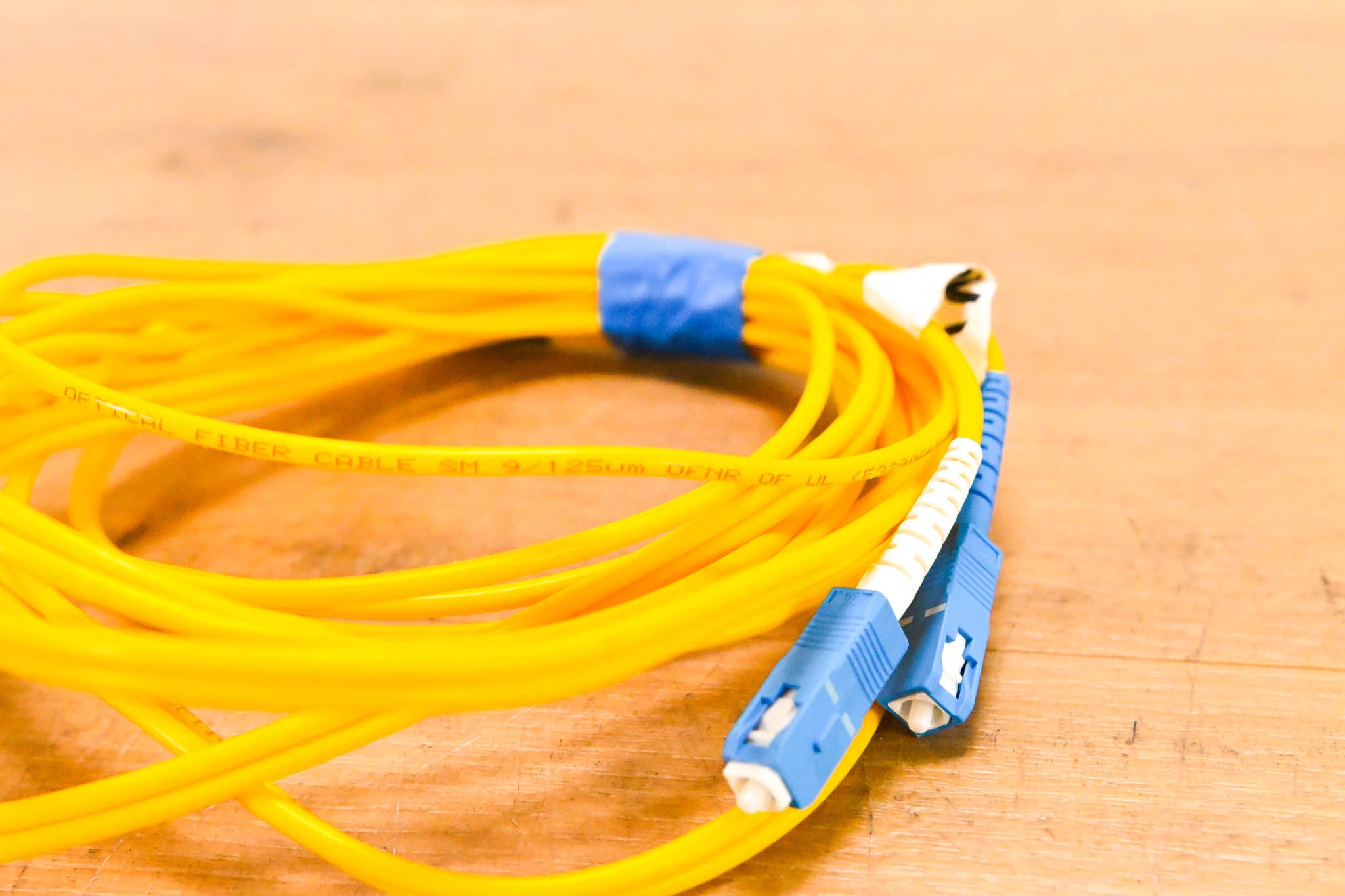 Unbranded SC-ST Duplex Single Mode Fiber Optic Patch Cable - 10'