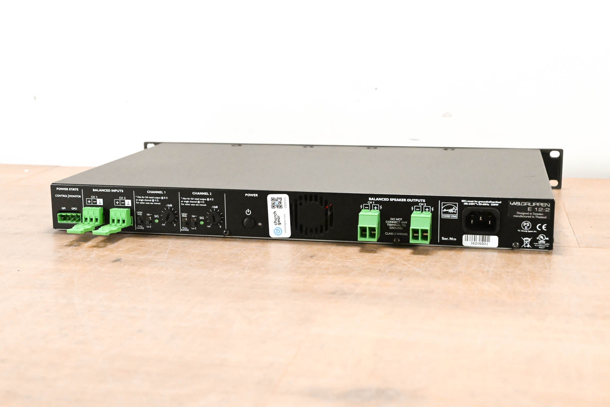 Lab Gruppen E12:2 1200W 2-Channel Installation Power Amplifier