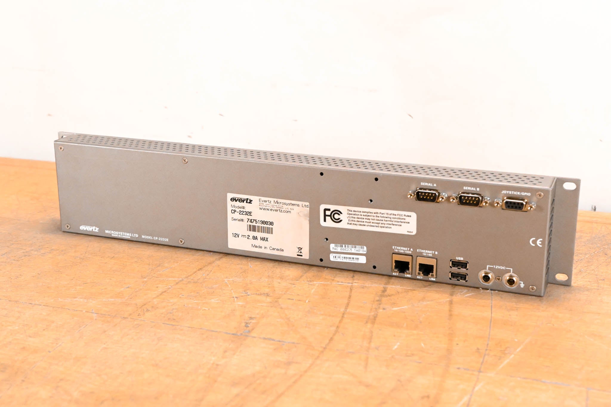 Evertz CP-2232E Advanced System Control Panel w/ 32 LCD Buttons (NO PSU)