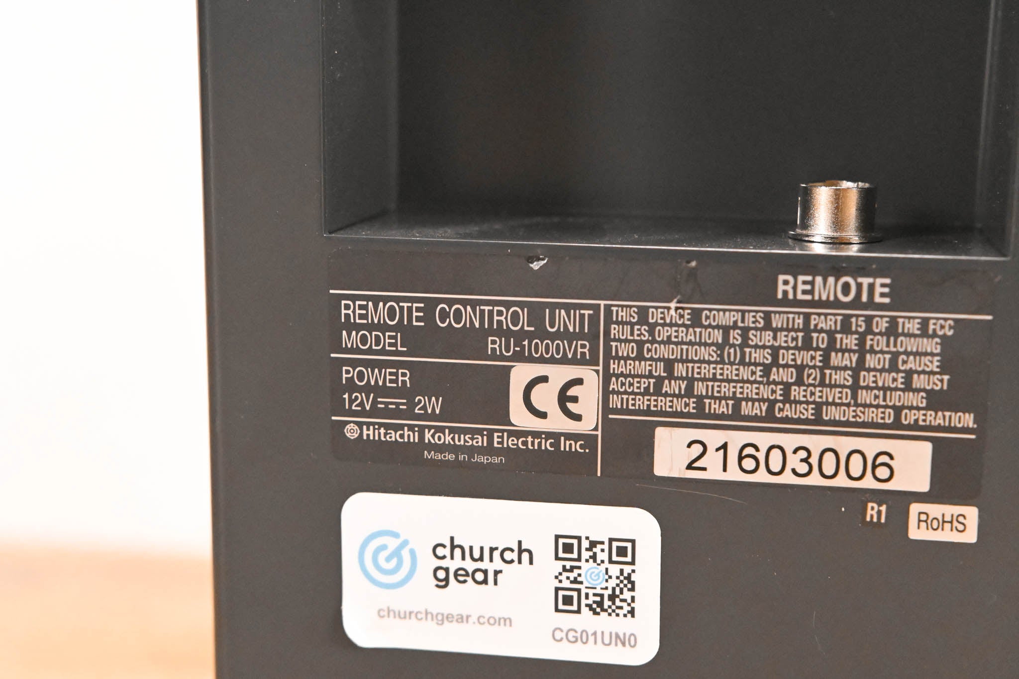 Hitachi RU-1000VR Remote Control Panel