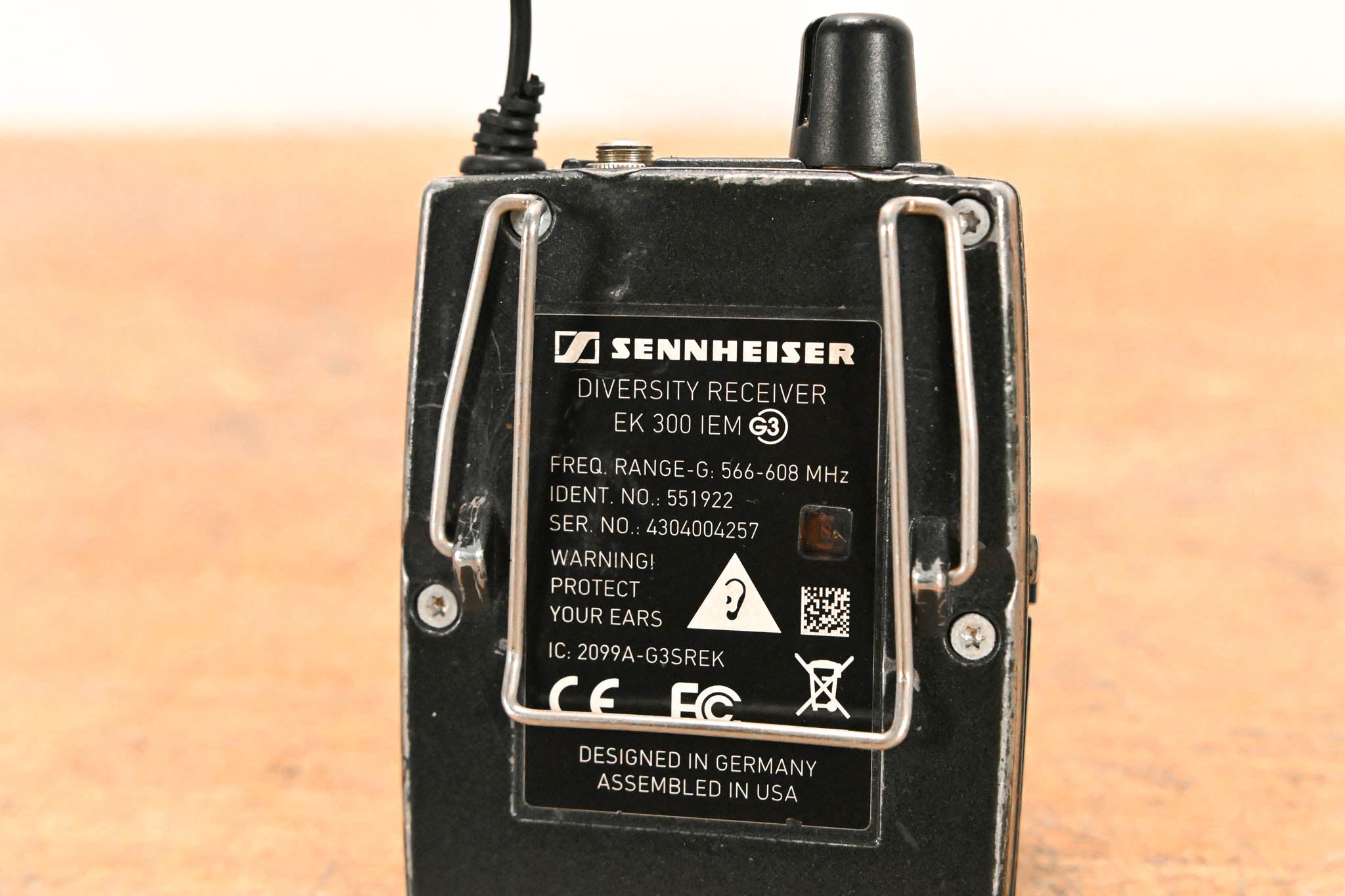 Sennheiser EK 300 IEM G3 Wireless Bodypack Receiver G Range: 566-608 MHz