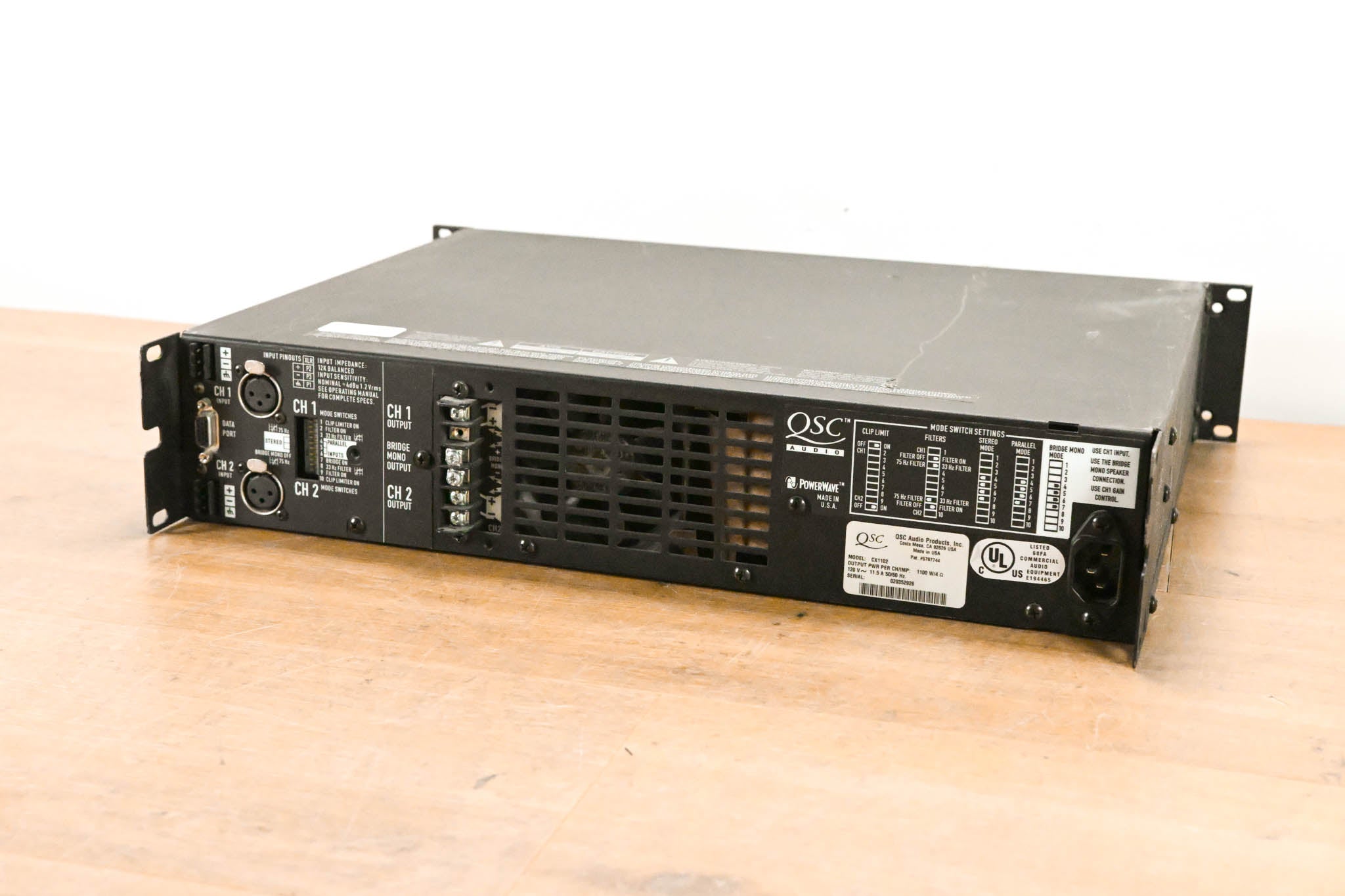 QSC CX1102 700W 2-Channel Power Amplifier