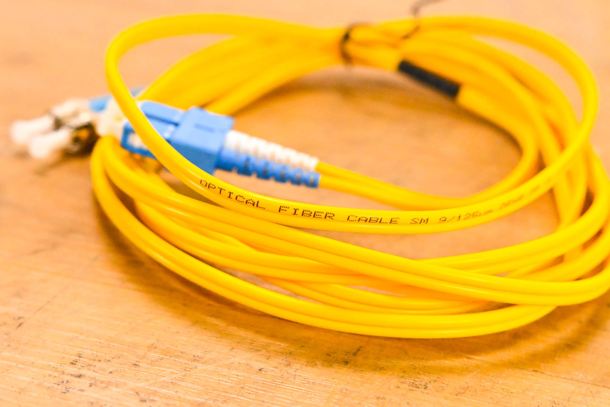 Unbranded SC-ST Duplex Single Mode Fiber Optic Patch Cable - 10'