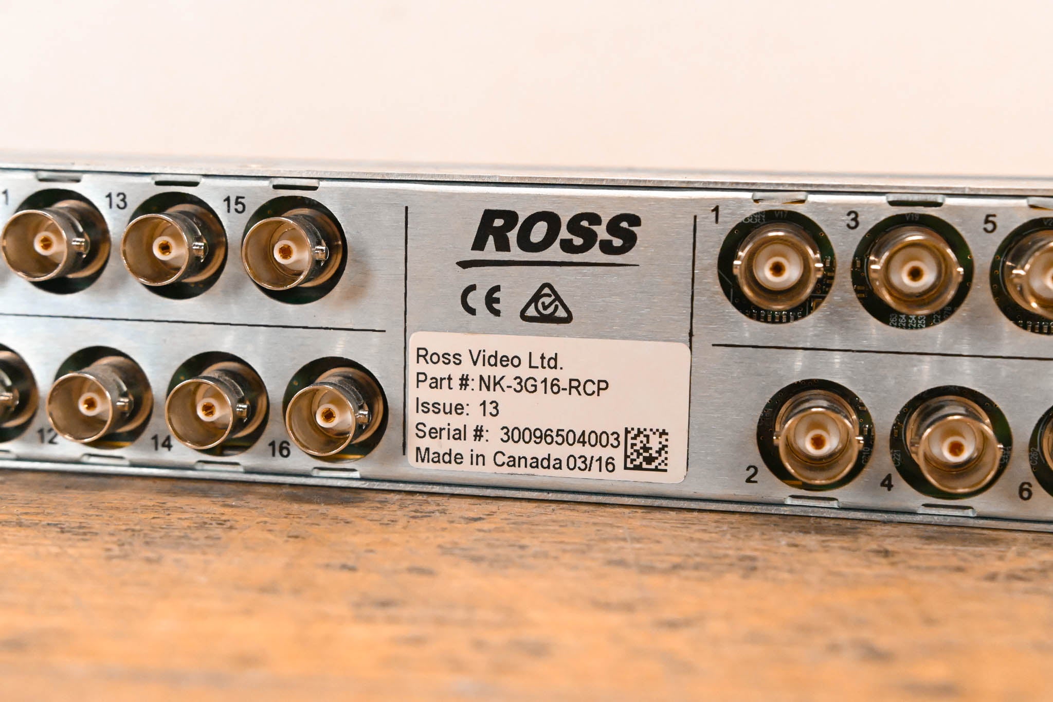 Ross NK-3G16-RCP 16 X 16 3G/HD/SD SDI Router w/ Control Panel (NO PSU)