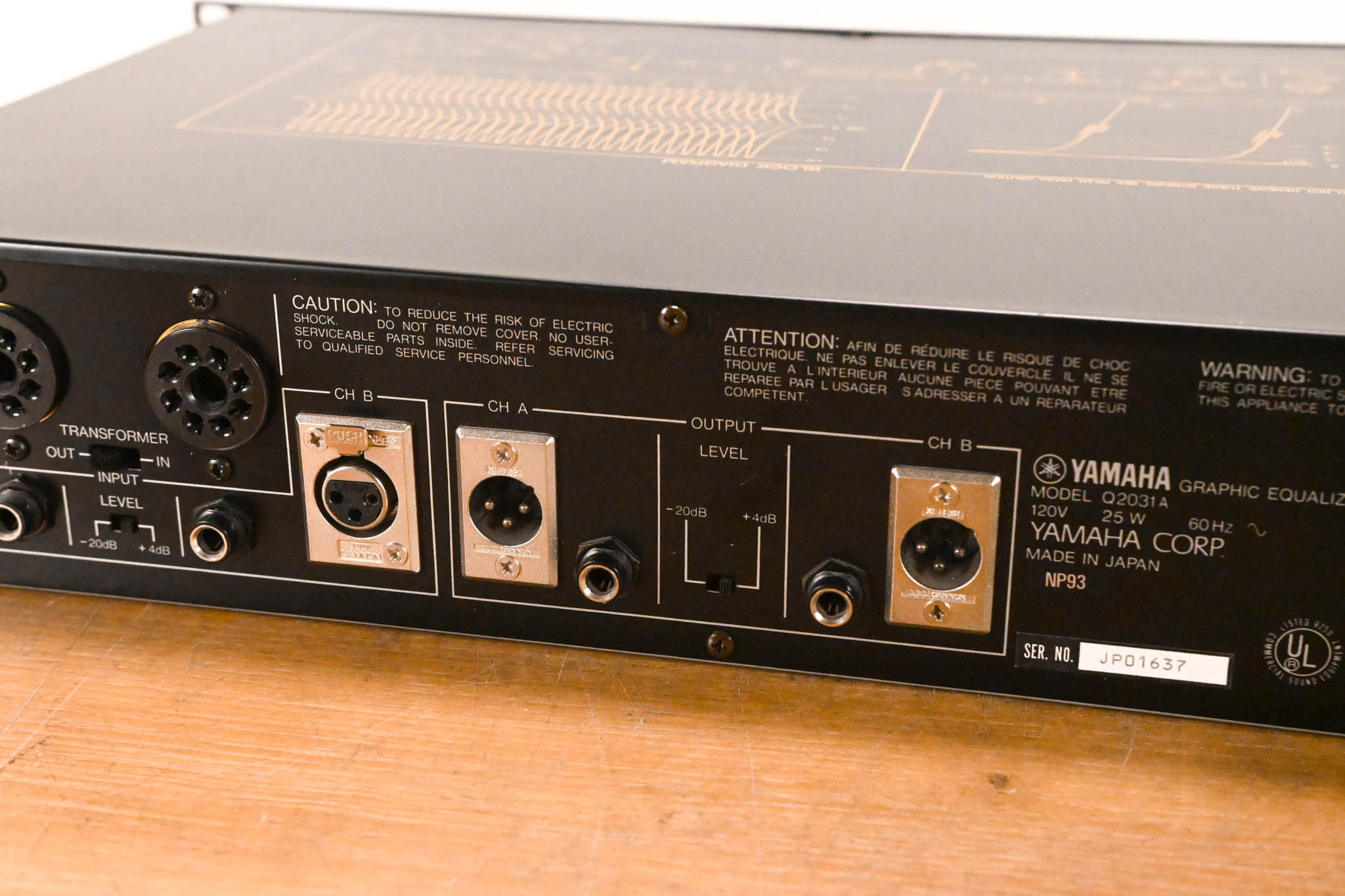 Yamaha Q2031A 2-Channel 31-Band Graphic Equalizer