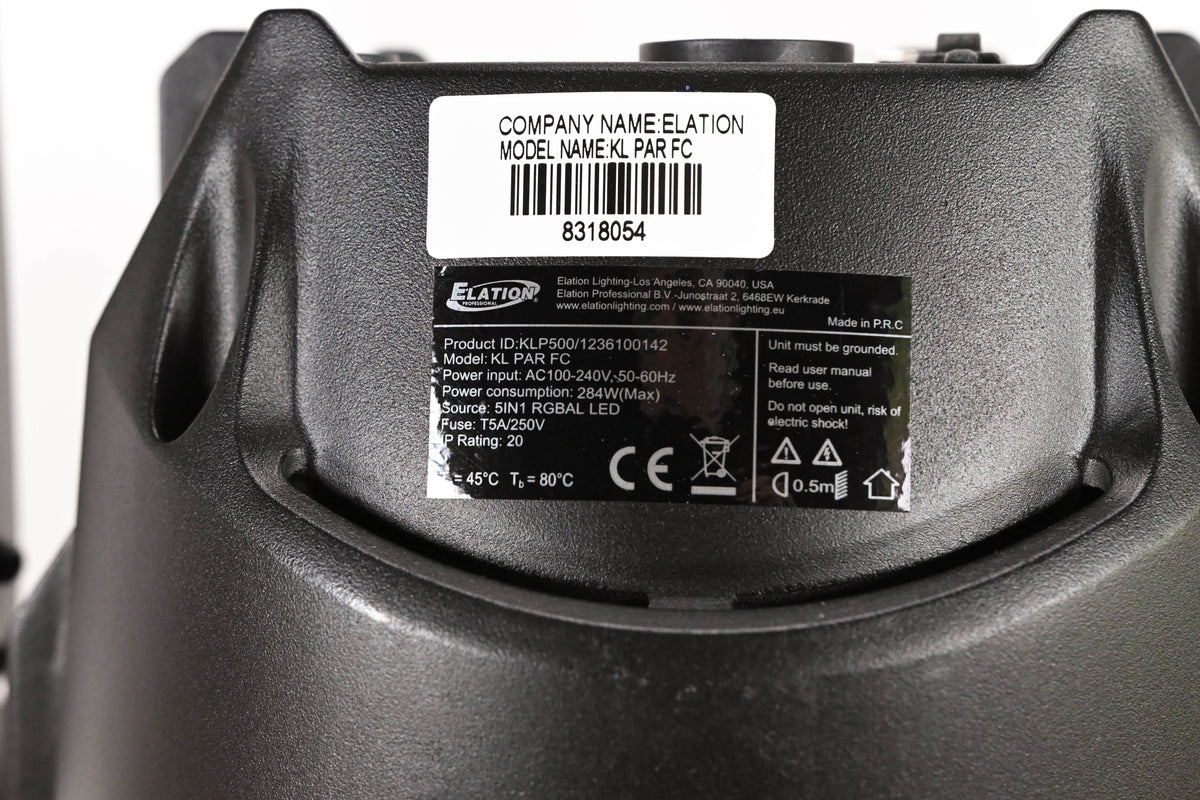Elation KL PAR FC 280W RGBMA LED Par Wash Light - Black (NO POWER CABLE)