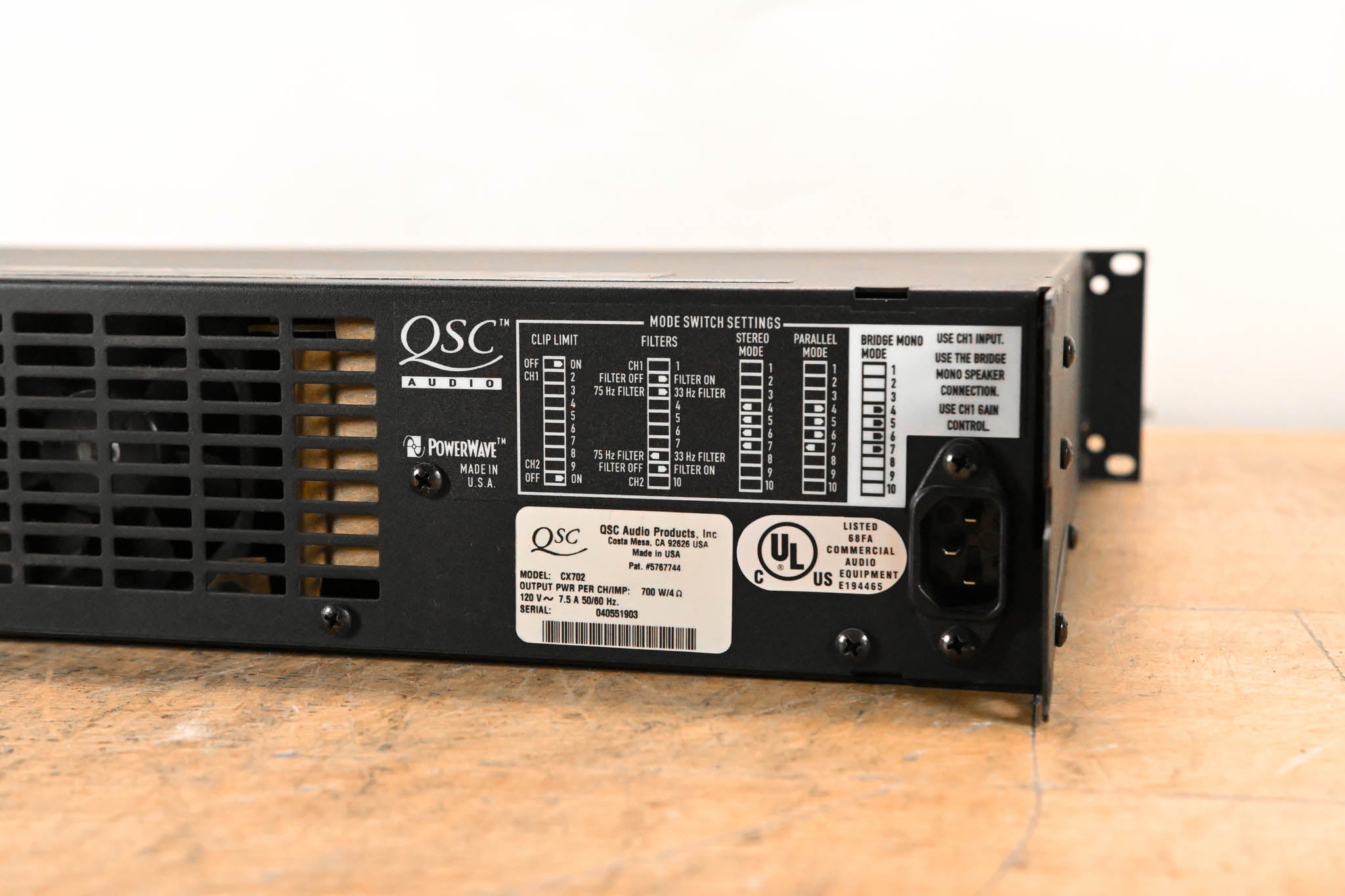 QSC CX702 2-Channel 700W Power Amplifier
