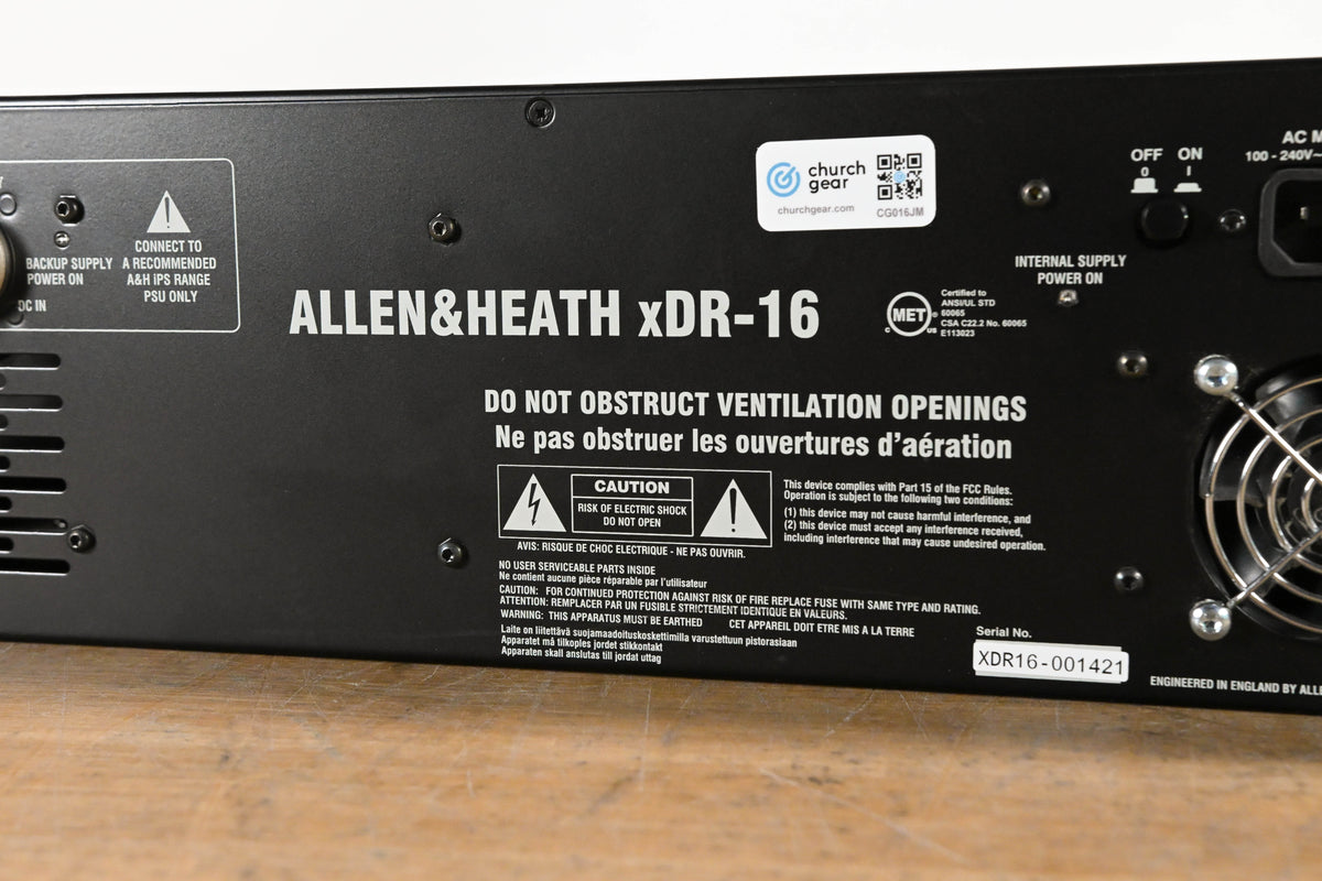 Allen & Heath xDR-16 16-Input/8-Output Expander for iLive Mixing Systems