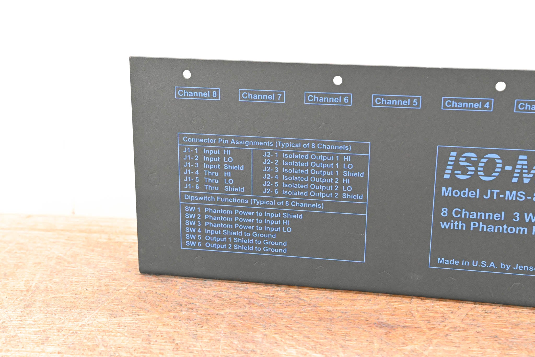 Jensen JT-MS-8N3 8-CH 3-Way Mic Splitter with Phantom Power Circuitry