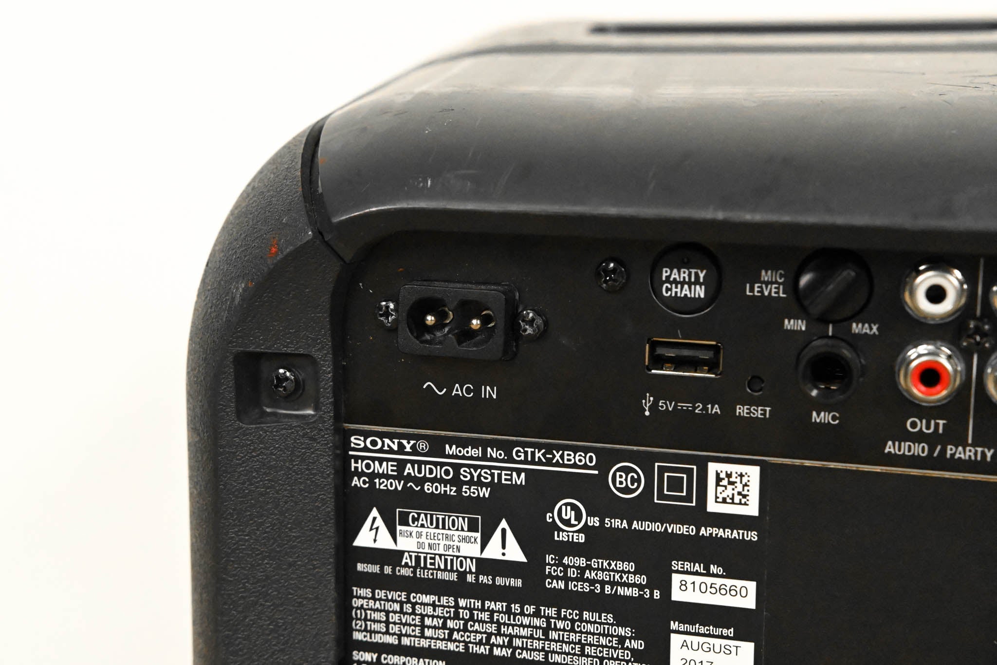 Sony GTX-XB60 High Power Audio System with Built-in Battery