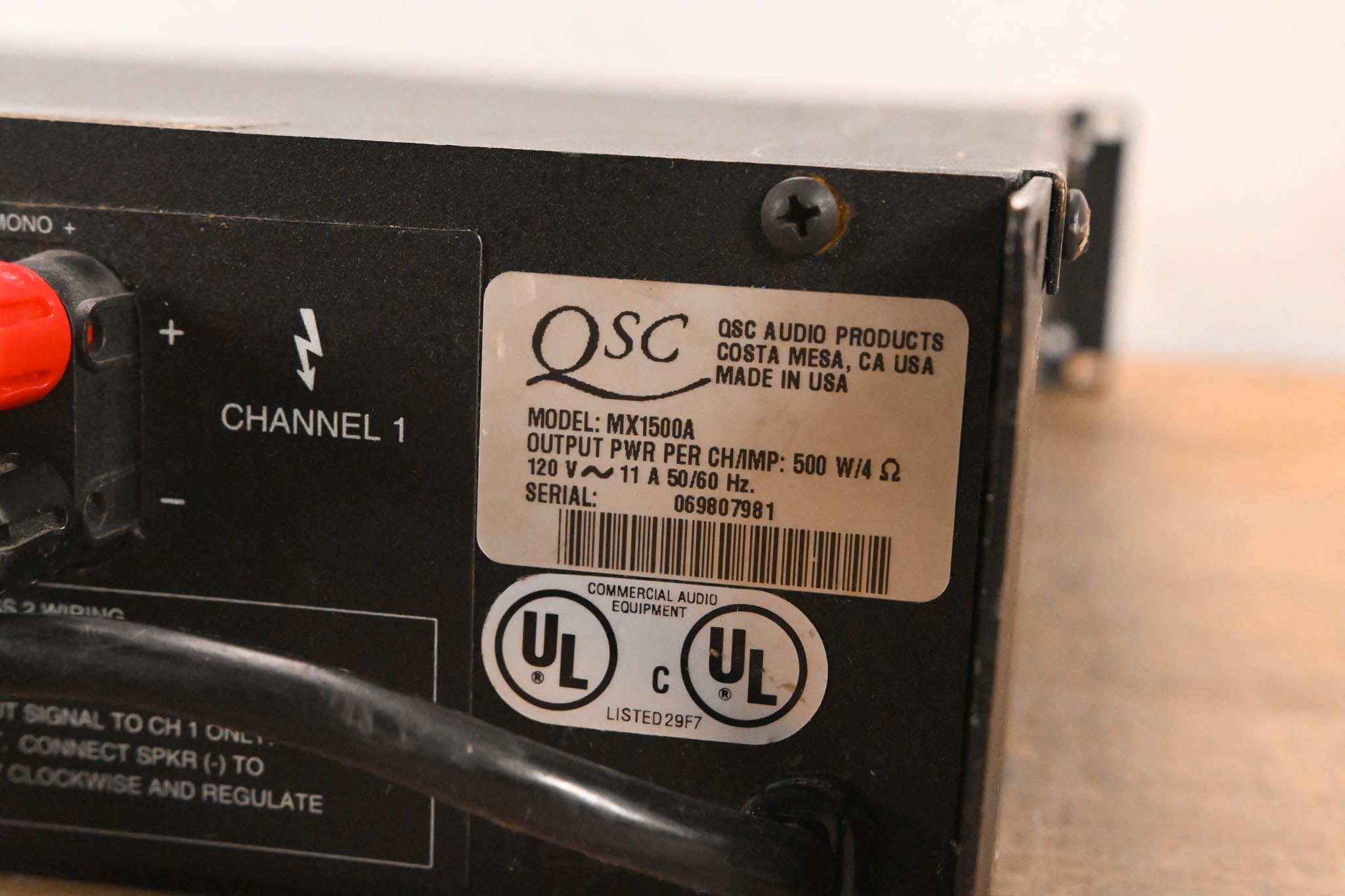 QSC MX 1500a 2-Channel Power Amplifier