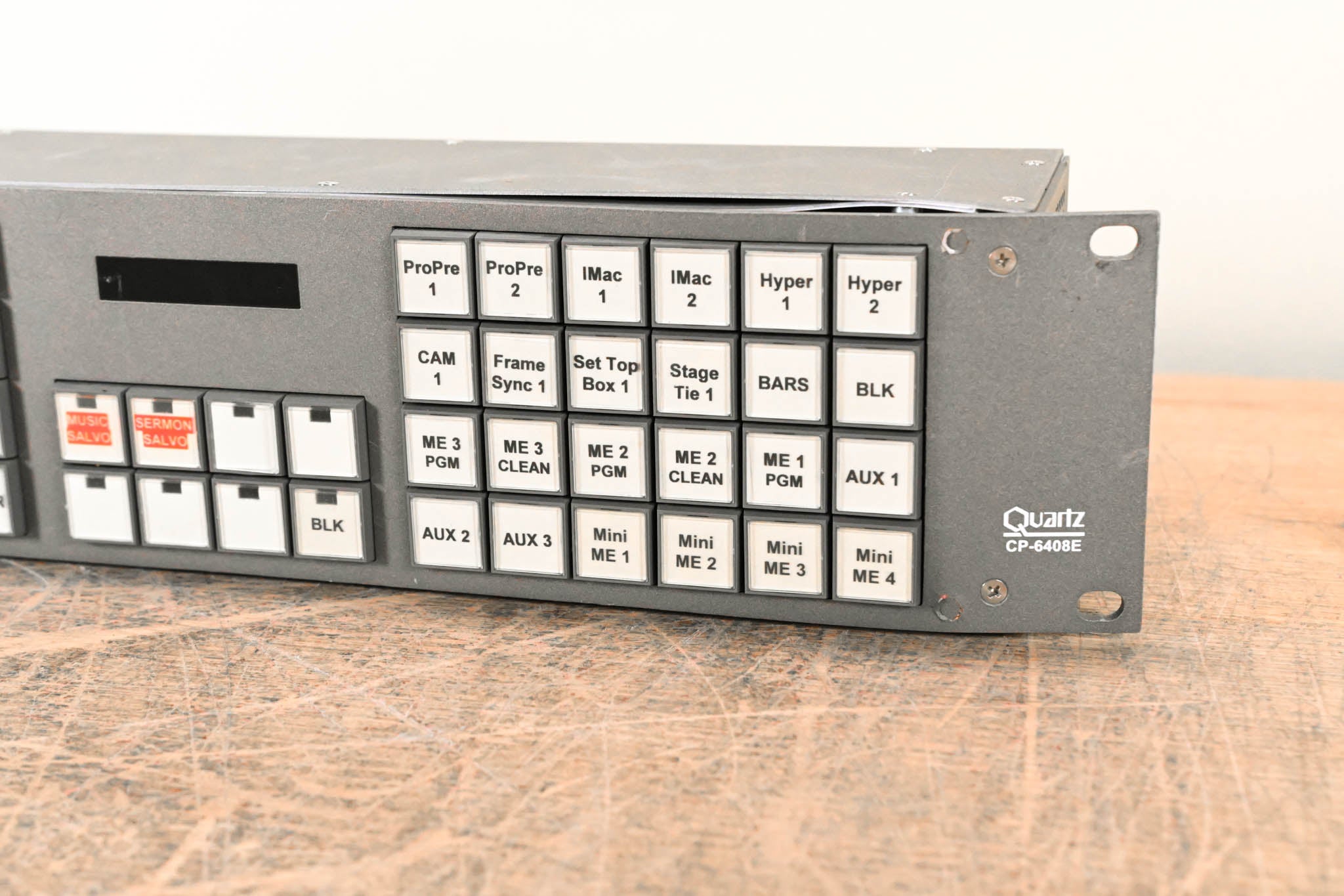 Evertz CP-6408E 2RU Control Panel with XY Keypad and Displays