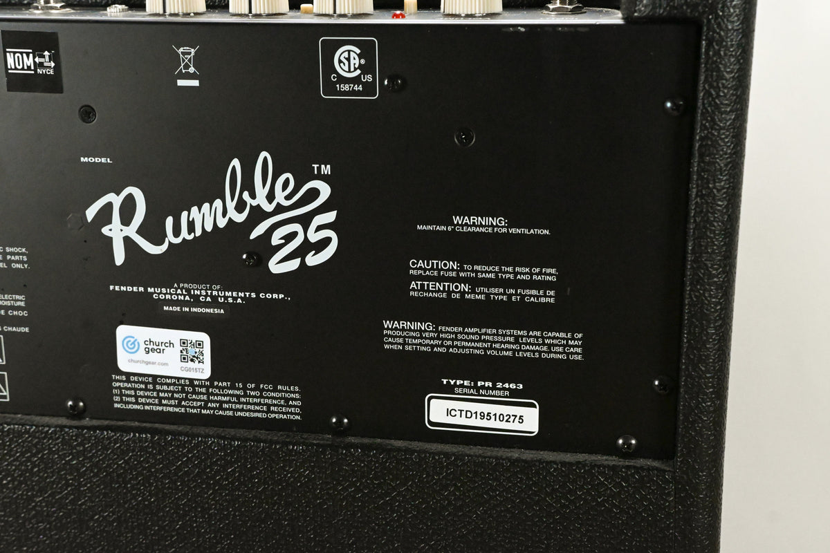 Fender Rumble 25 V3 25W 1x8" Bass Combo Amplifier