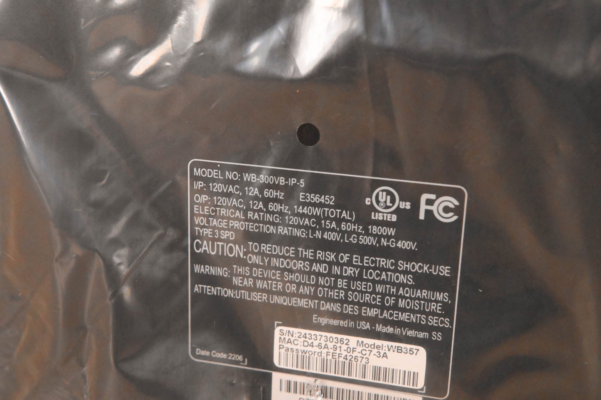 WattBox WB-300VB-IP-5 IP Power Conditioner WB357 - 5 Outlets