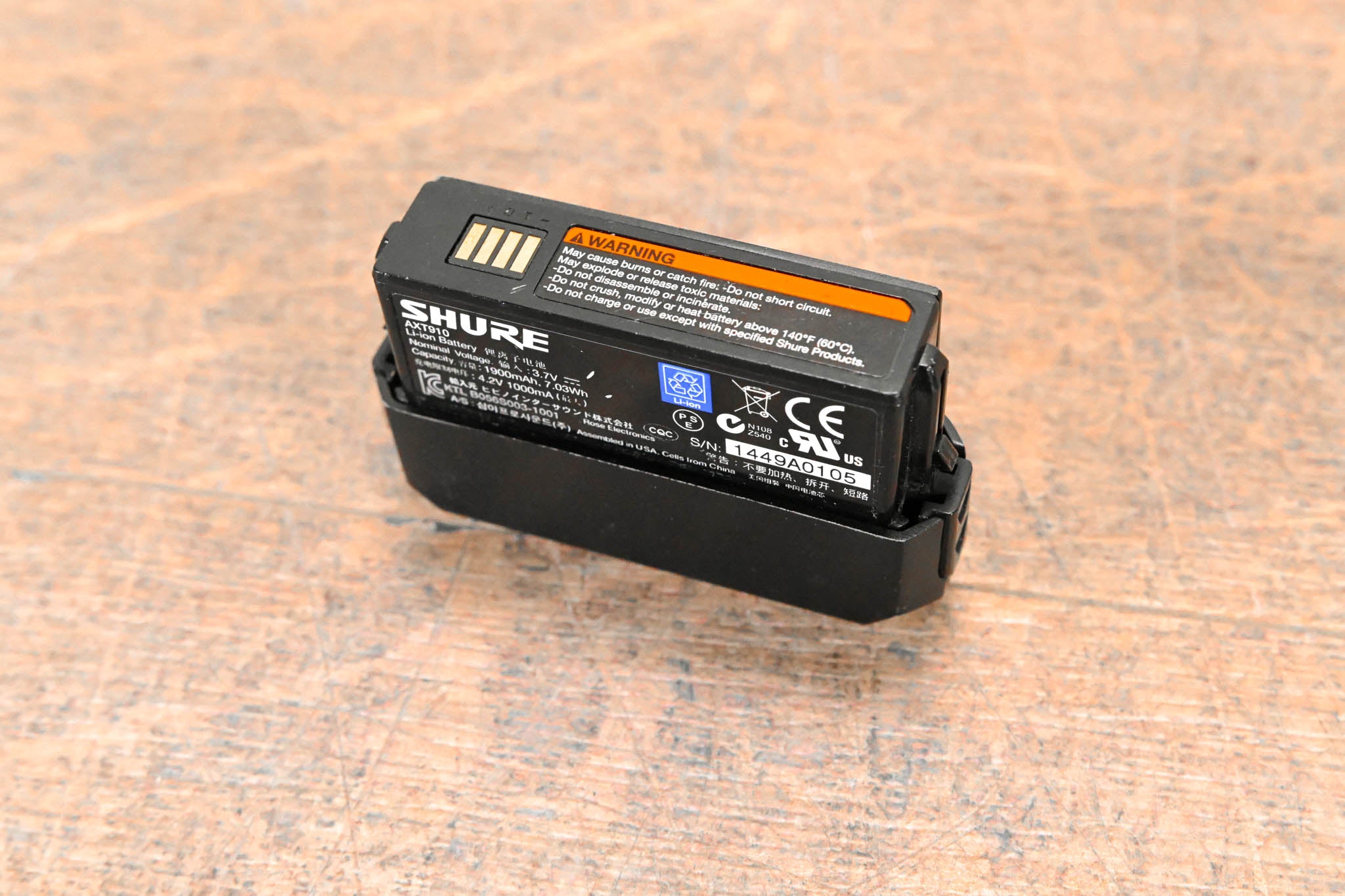 Shure AXT910 Axient Bodypack Rechargeable Battery