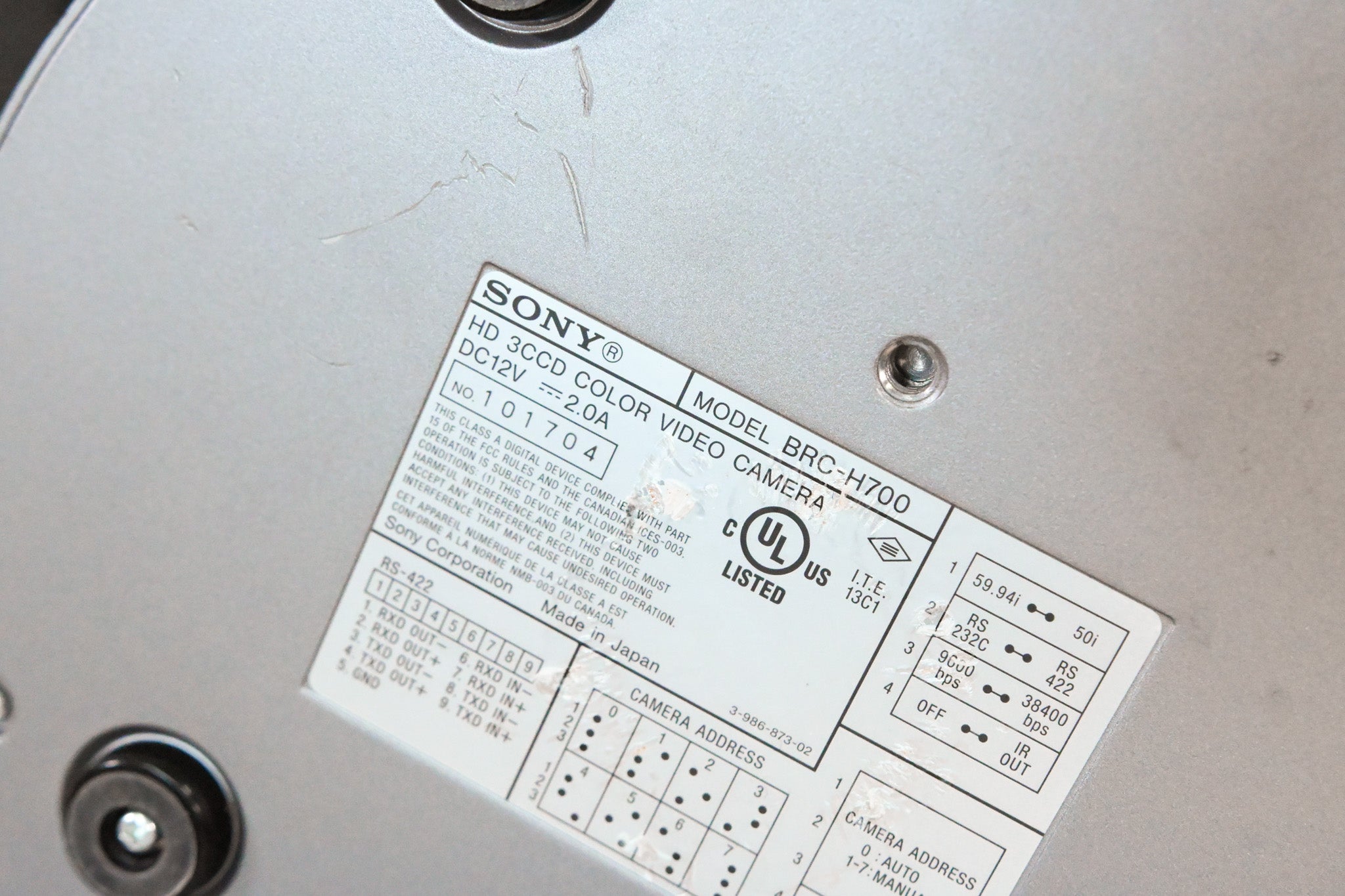 Sony BRC-H700 1/3-Inch 3-CCD HDTV Communications Camera w/ RM-BR300