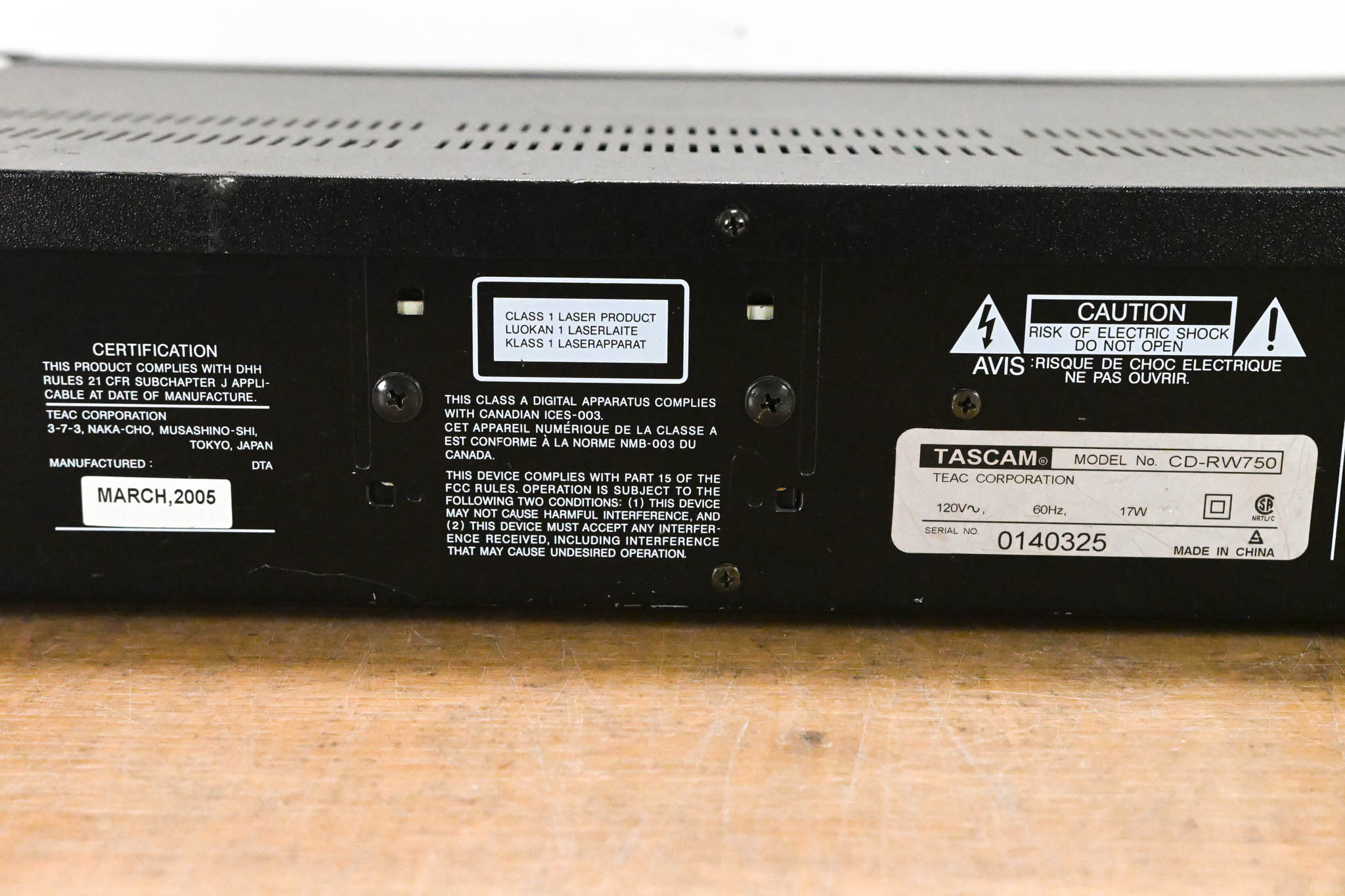 TASCAM CD-RW750 CD Recorder/Player