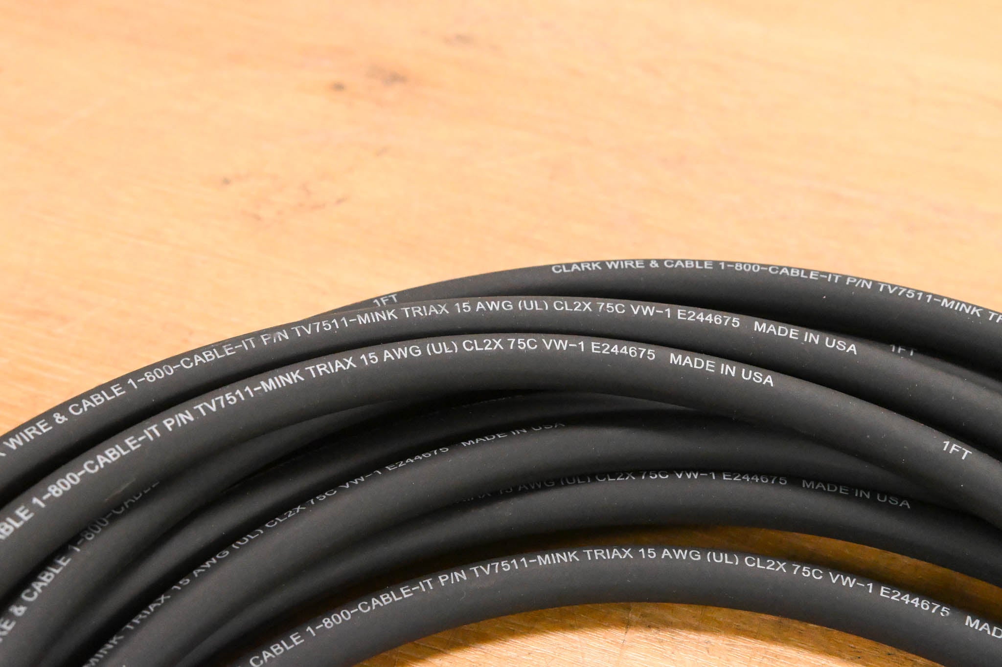 Clark Wire & Cable TV7511-MINK Triax Broadcast Camera Cable 15AWG - 40'