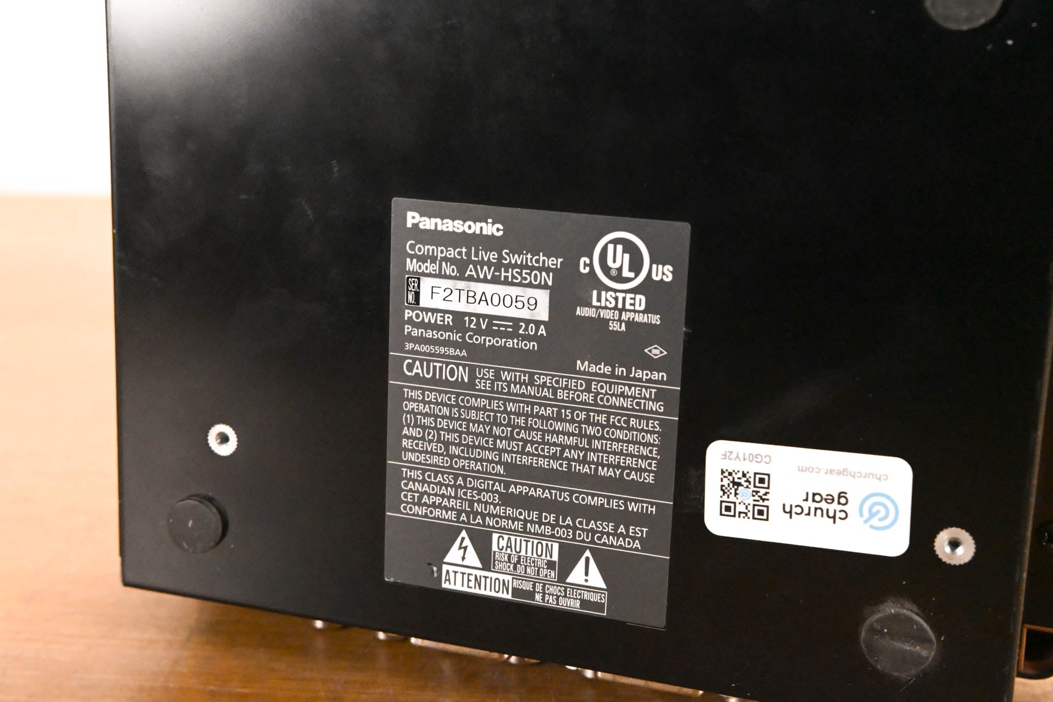Panasonic AW-HS50 Compact HD/SD Live Video Switcher (NO POWER SUPPLY)
