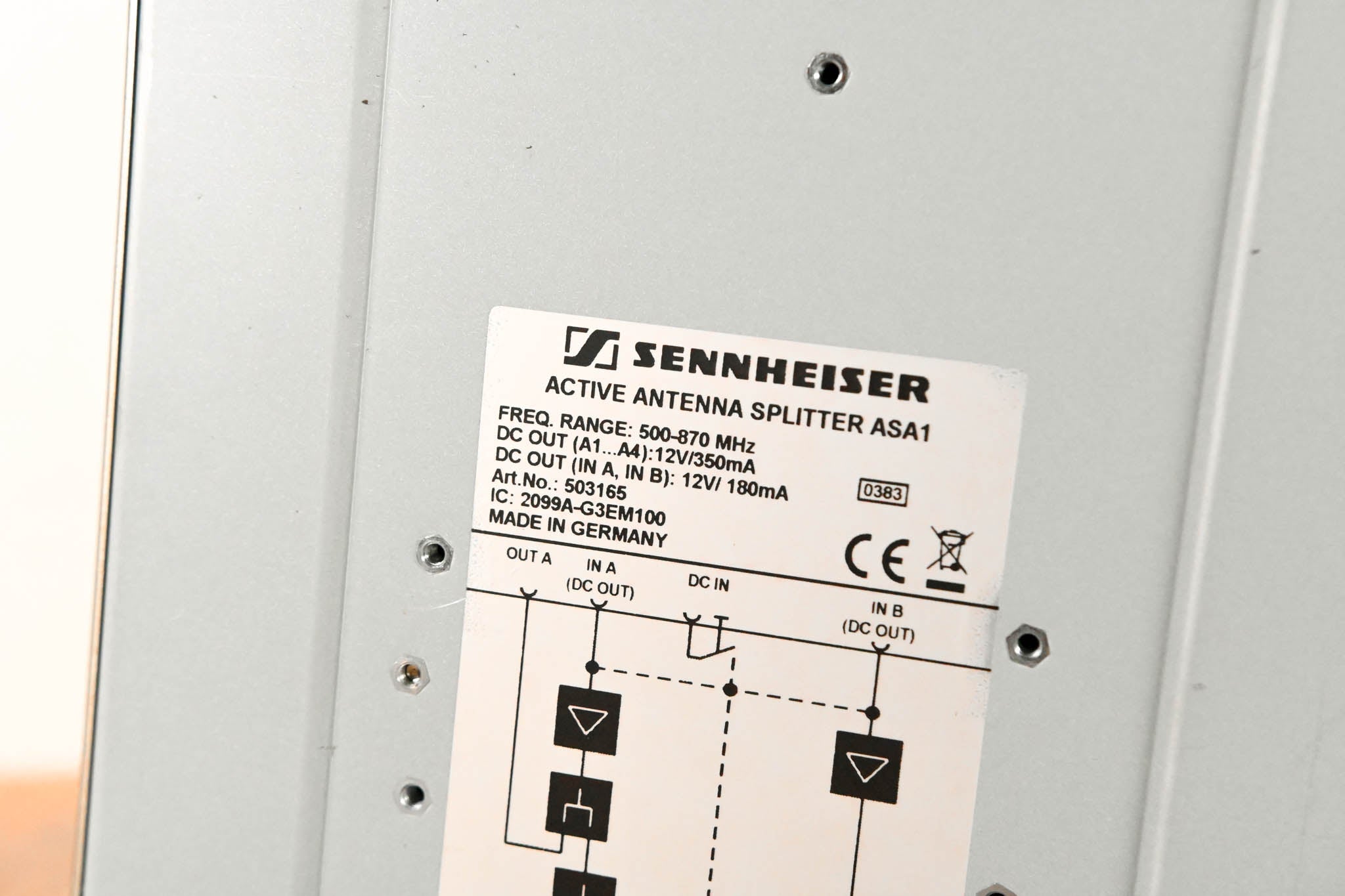 Sennheiser ASA 1 Active Antenna Splitter - 500-870 MHz (NO POWER SUPPLY)