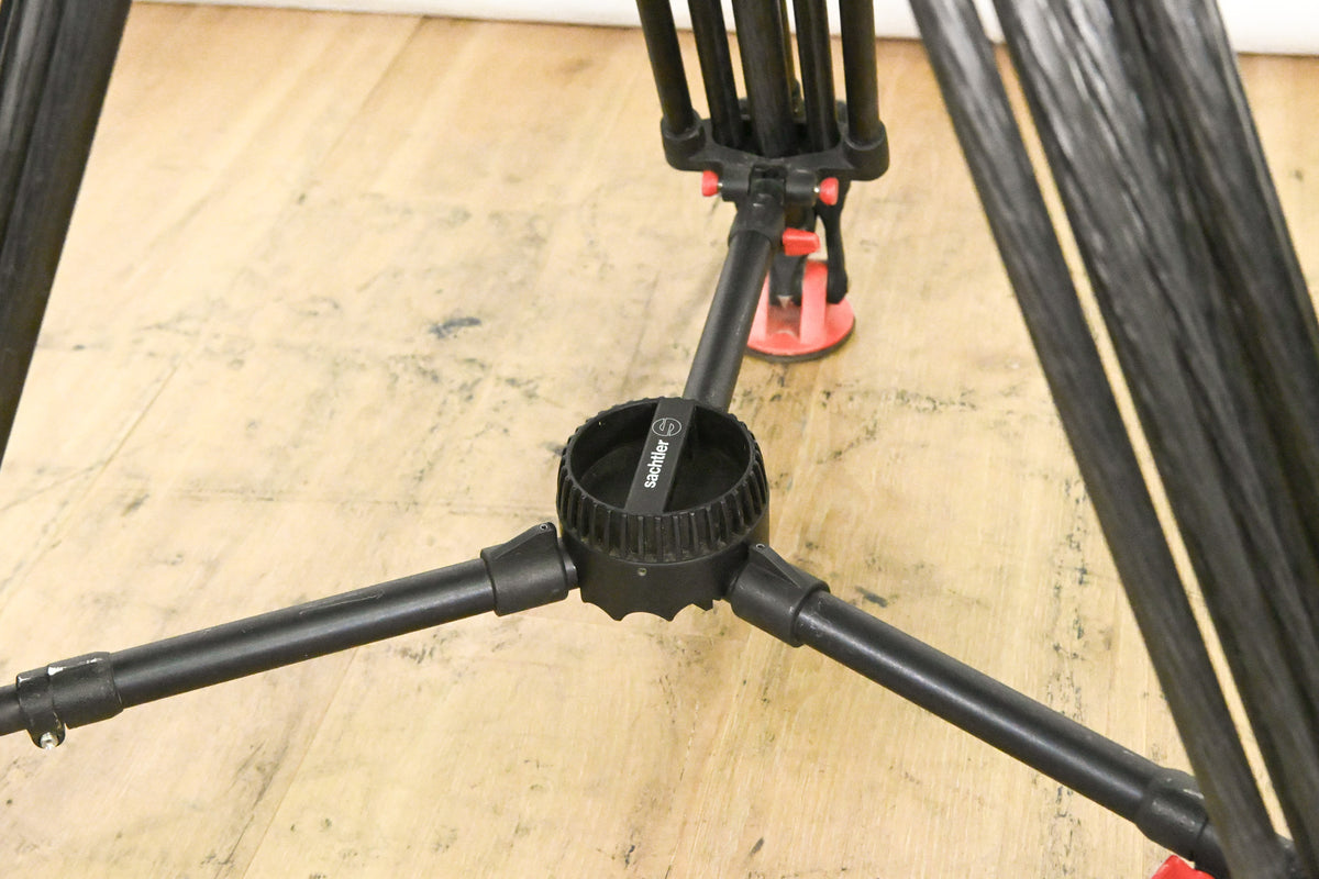 Sachtler DV-12 Fluid Head w/ Speed Lock CF Tripod & Mid-Level Spreader