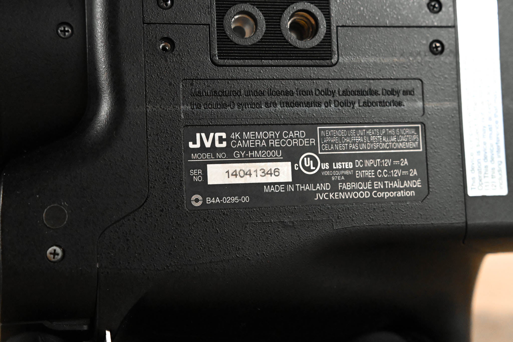 JVC GY-HM200U 4KCAM Compact Handheld Streaming Camcorder