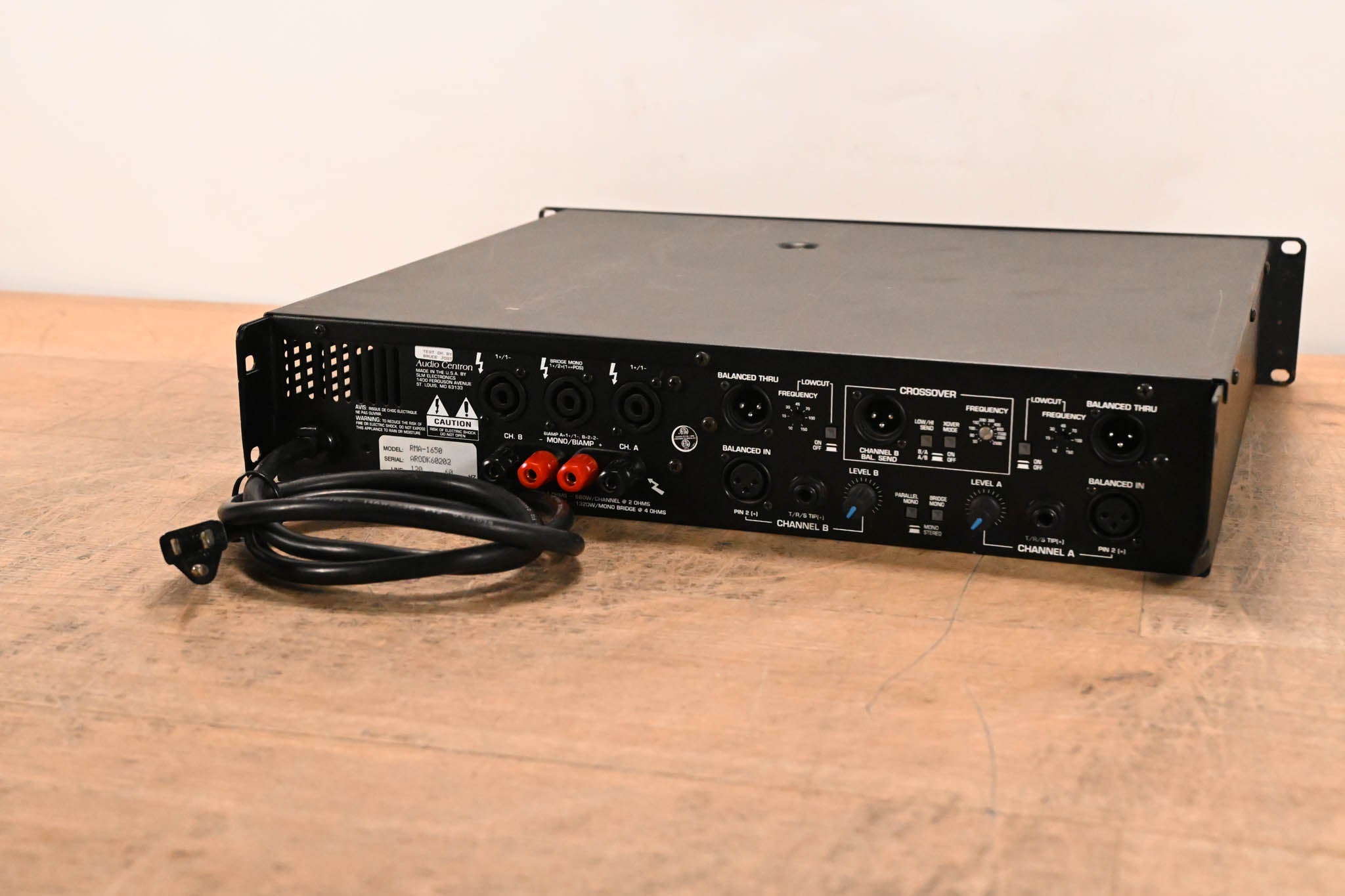 Audio-Centron RMA-1650 1300W Stereo Power Amplifier