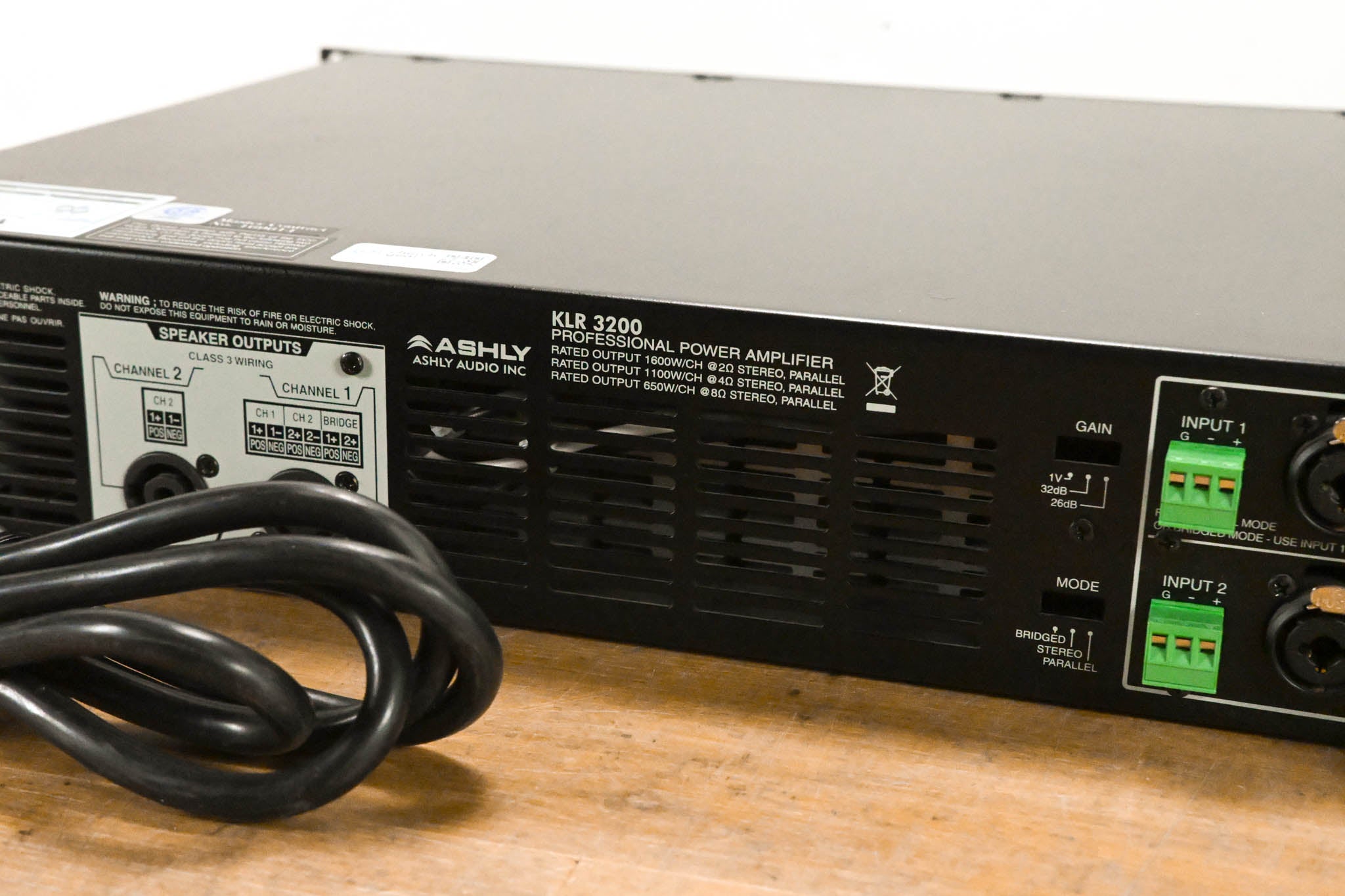 Ashly KLR-3200 Dual-Channel 1,600W Power Amplifier