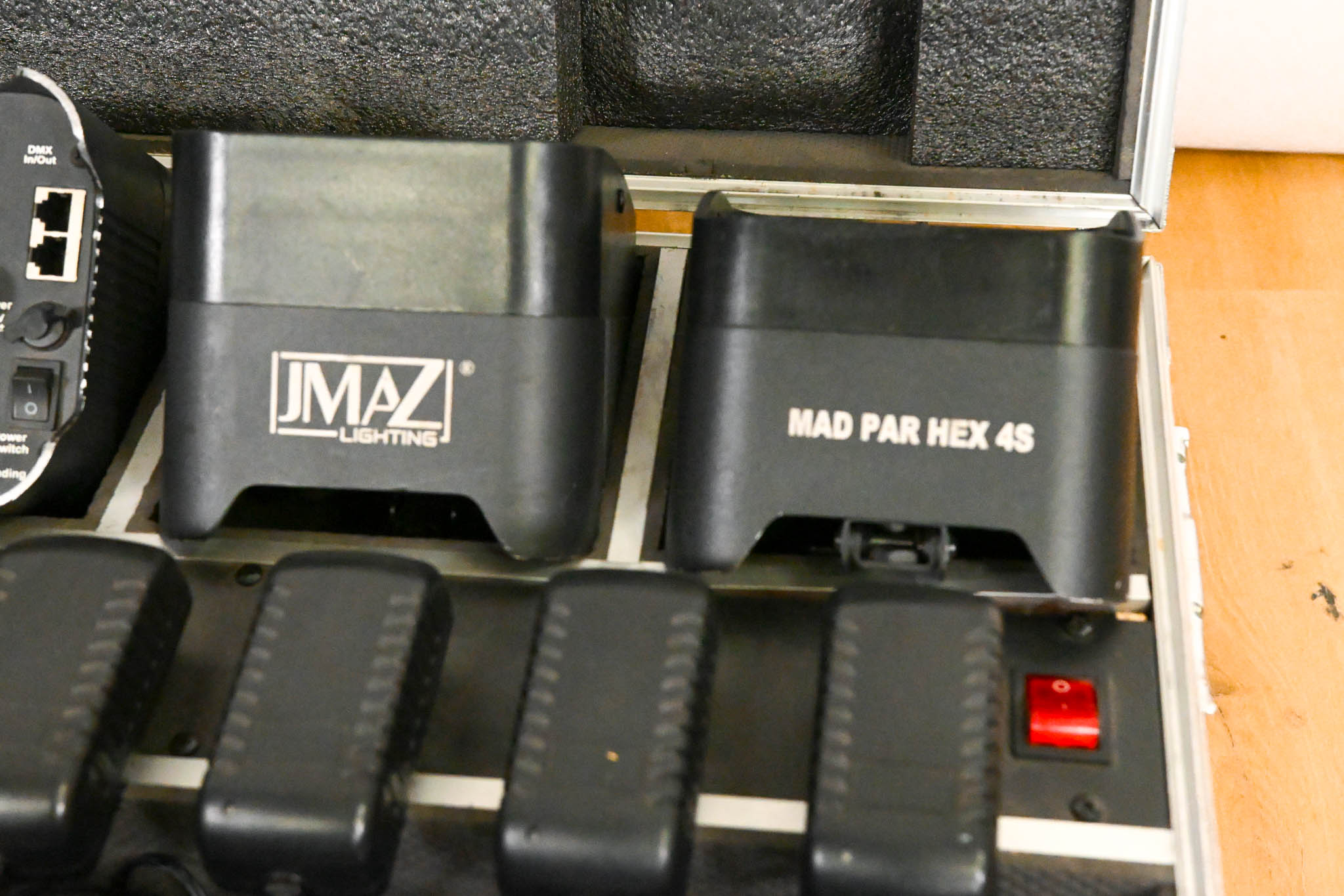 JMAZ Lighting MAD PAR HEX 4S 9x Battery LED Uplights w/ Charging Case