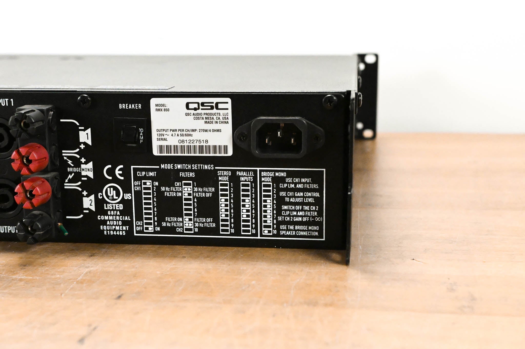 QSC RMX850 2-Channel Power Amplifier