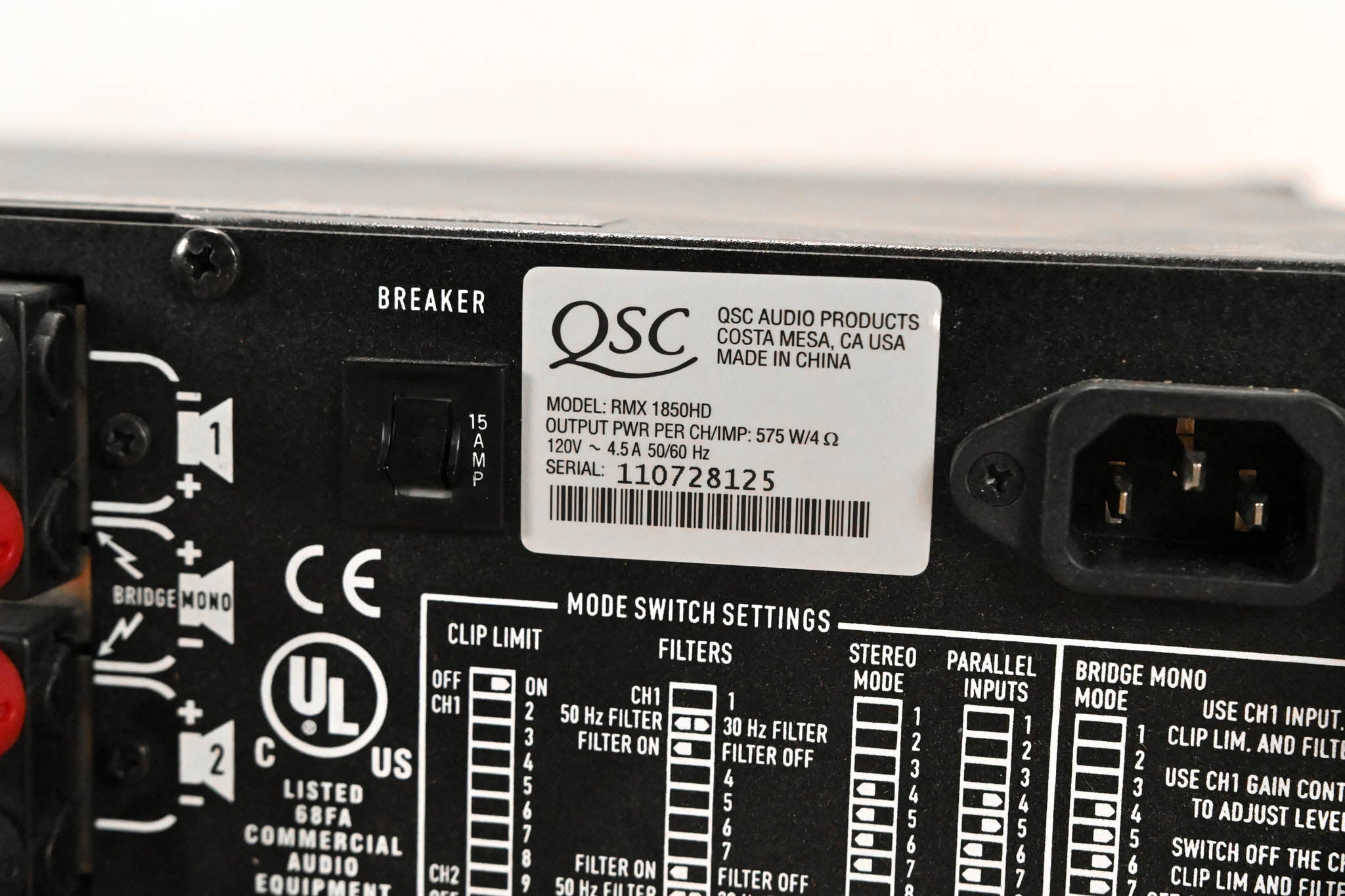 QSC RMX1850HD 2-Channel Power Amplifier