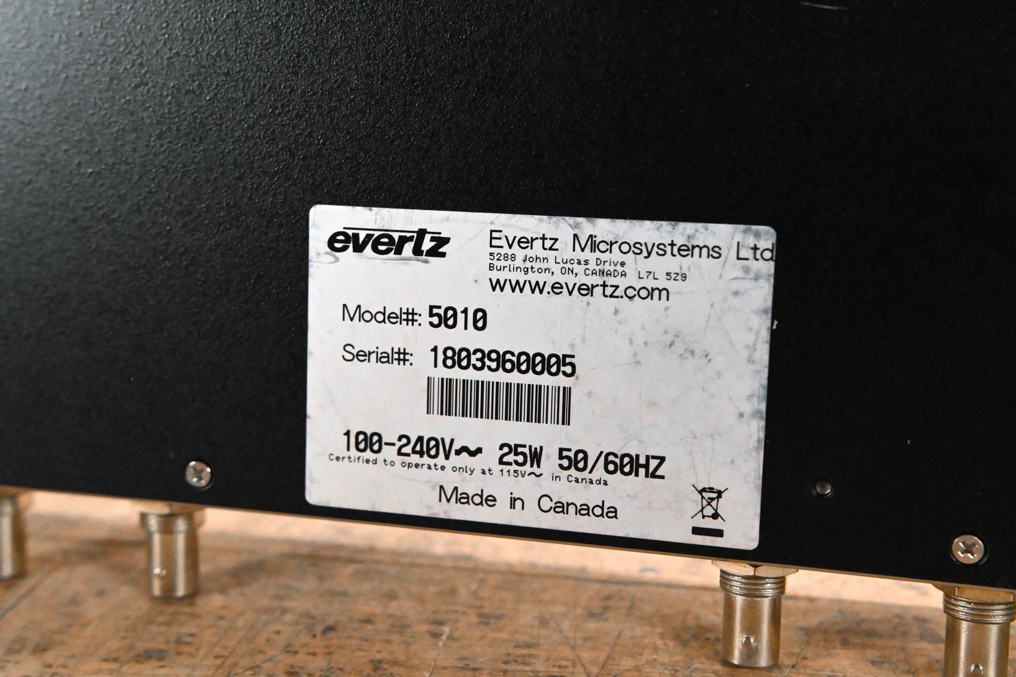 Evertz 5010 Timecode Generator
