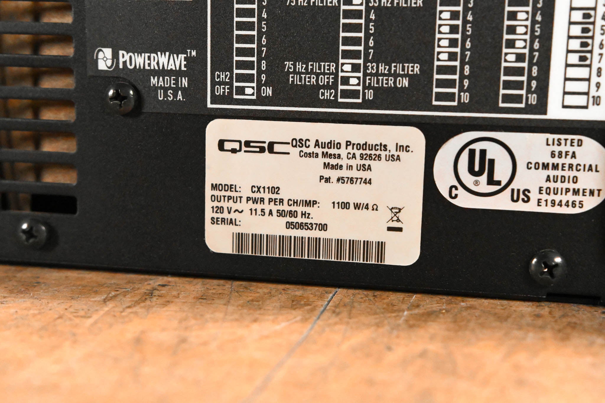 QSC CX1102 700W 2-Channel Power Amplifier