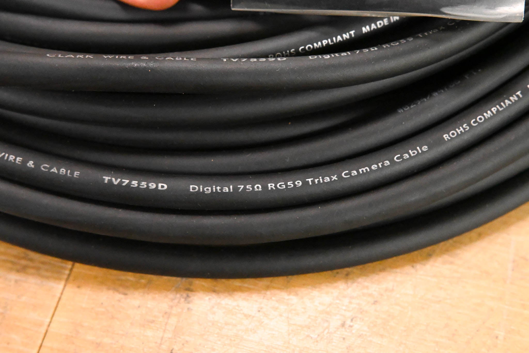 Clark Wire & Cable TV7559D RG59 Triax Broadcast Camera Cable - 75'