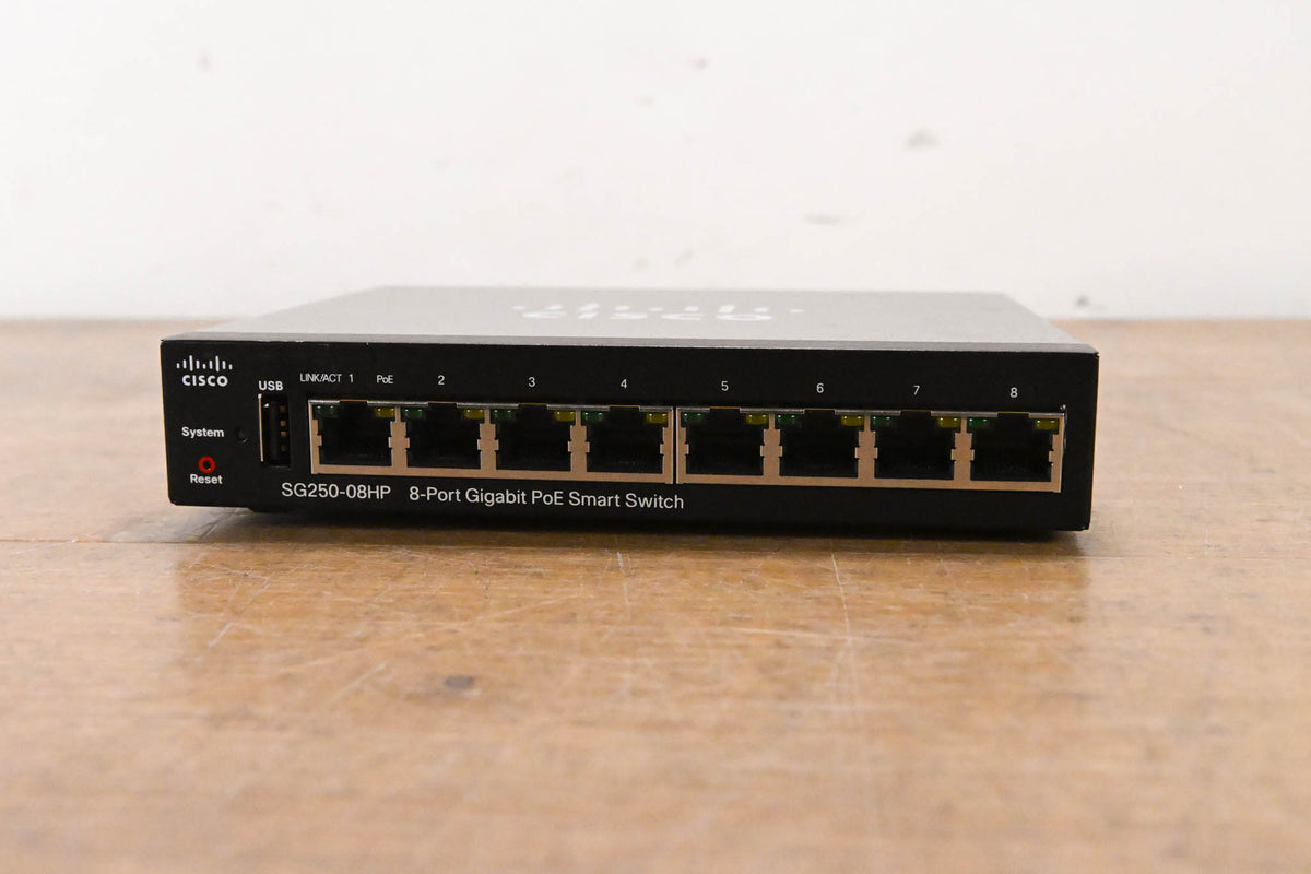 Cisco SG250-08HP 8-Port Gigabit PoE Smart Switch (NO POWER SUPPLY)