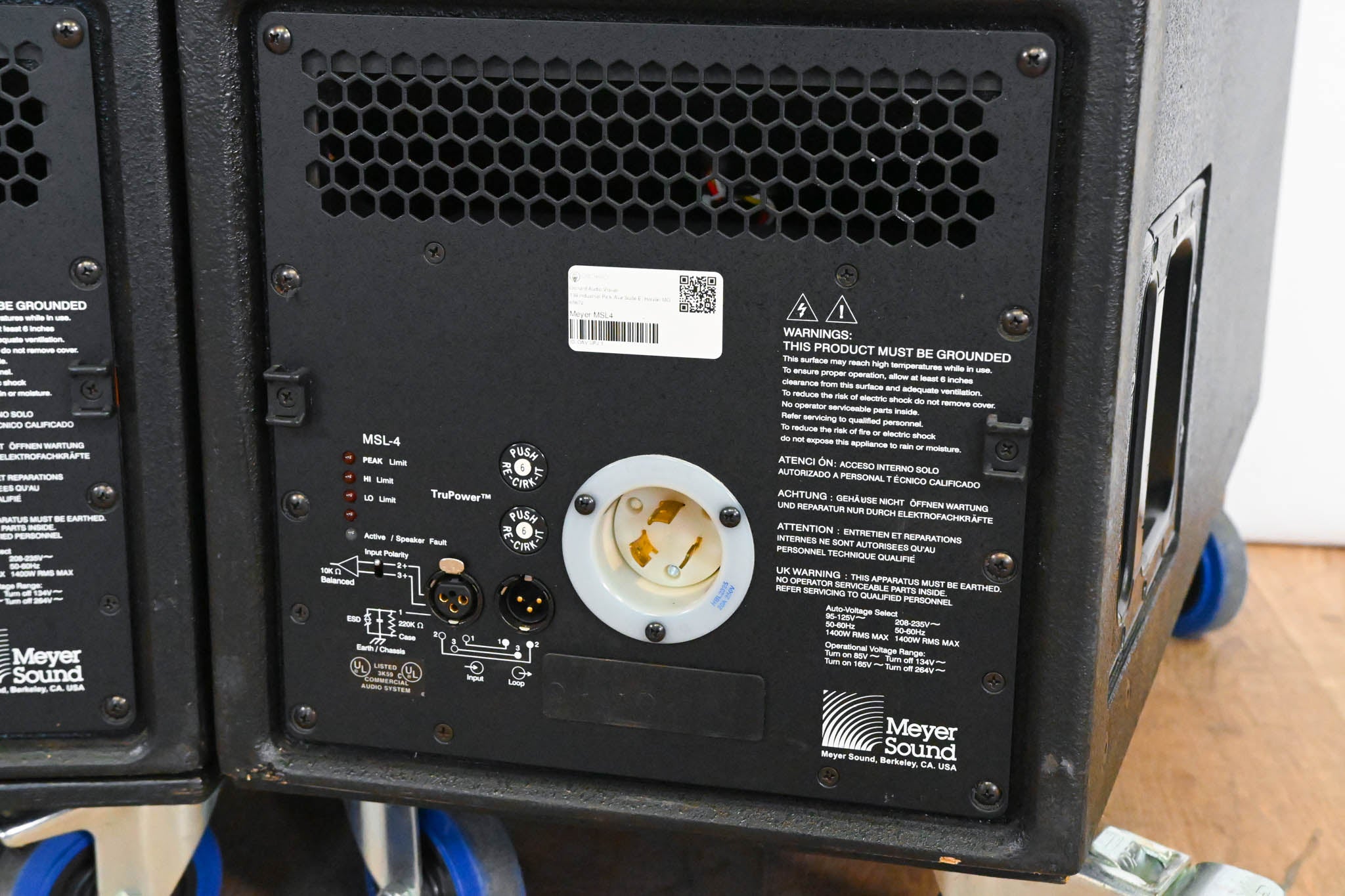 Meyer Sound MSL-4 Self-Powered Reinforcement Speaker (PAIR) w/ Wheels