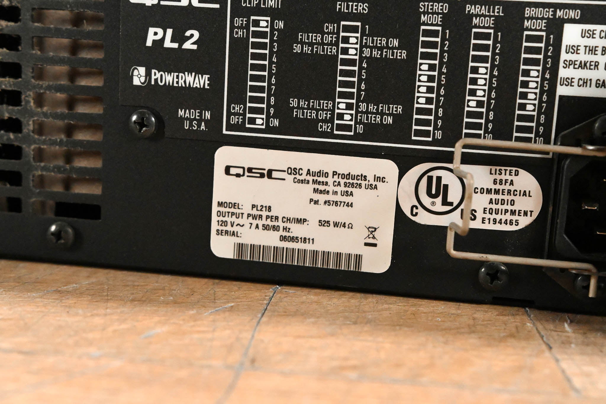 QSC PowerLight 2 PL218 2-Channel Power Amplifier CG01TNZ