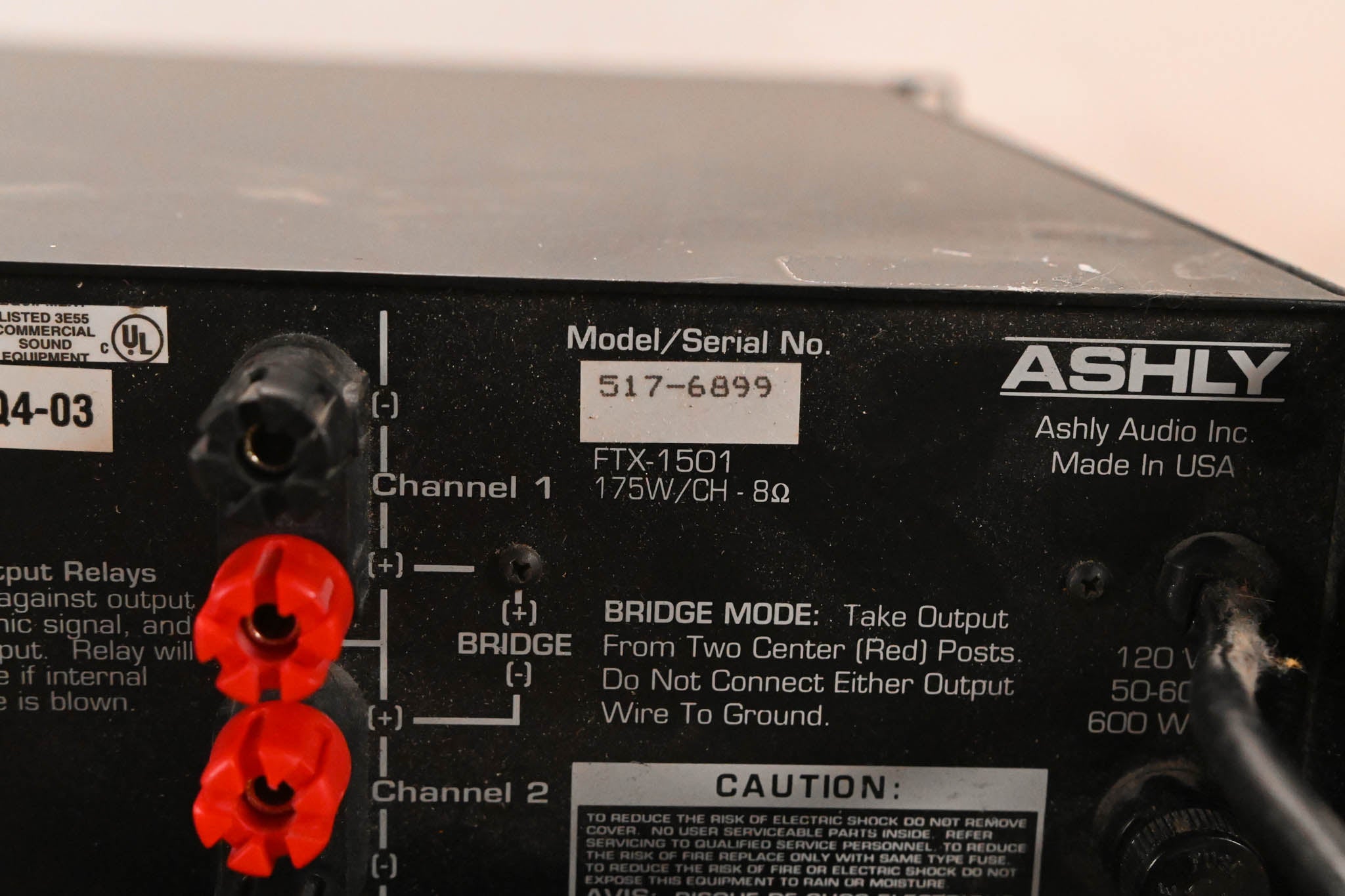 Ashly FTX-1501 FTX Series III Stereo MOSFET Power Amplifier