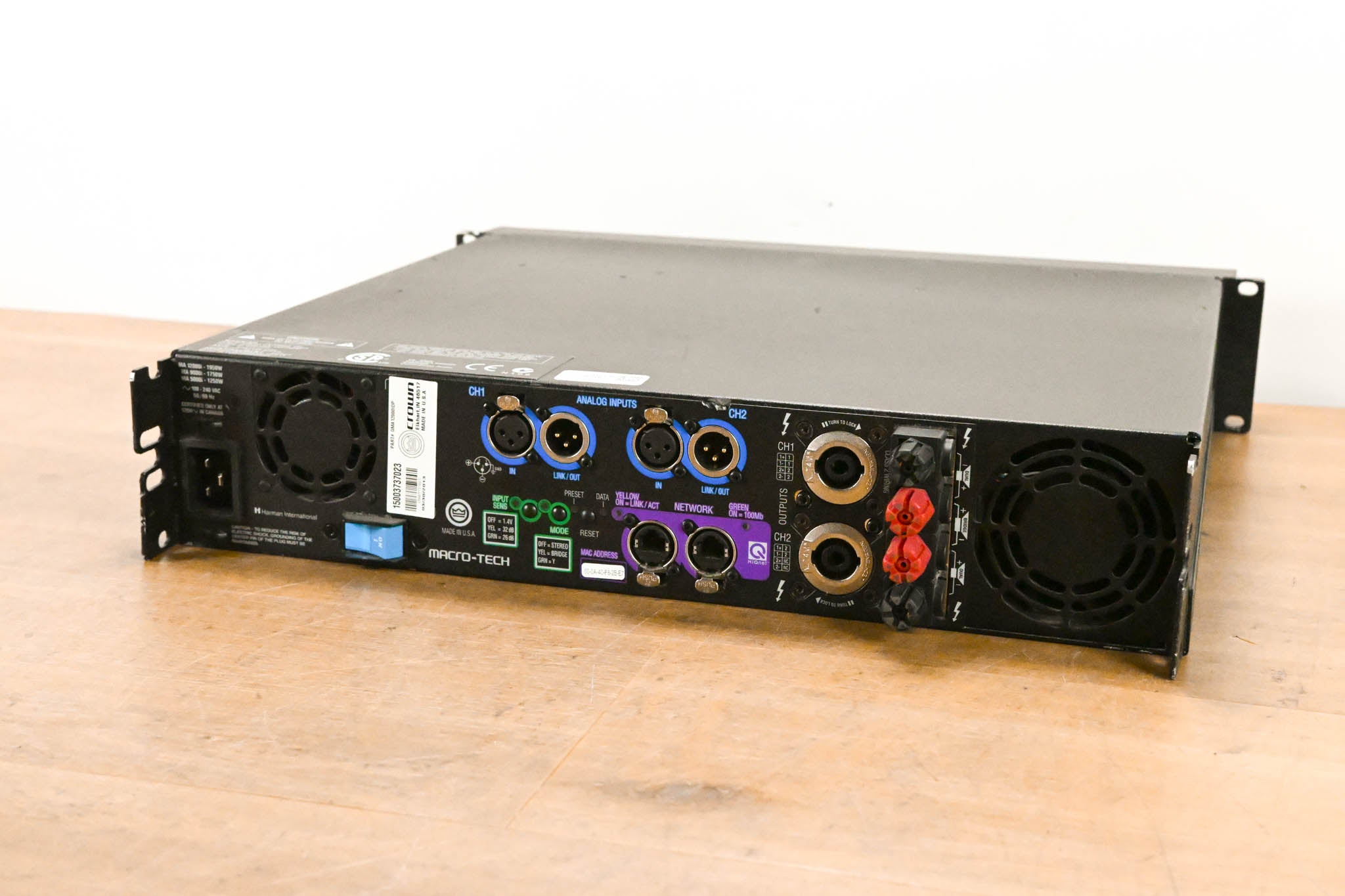 Crown MA 12000i Macro-Tech 2-Channel Power Amplifier, 4500W @ 4 ohms