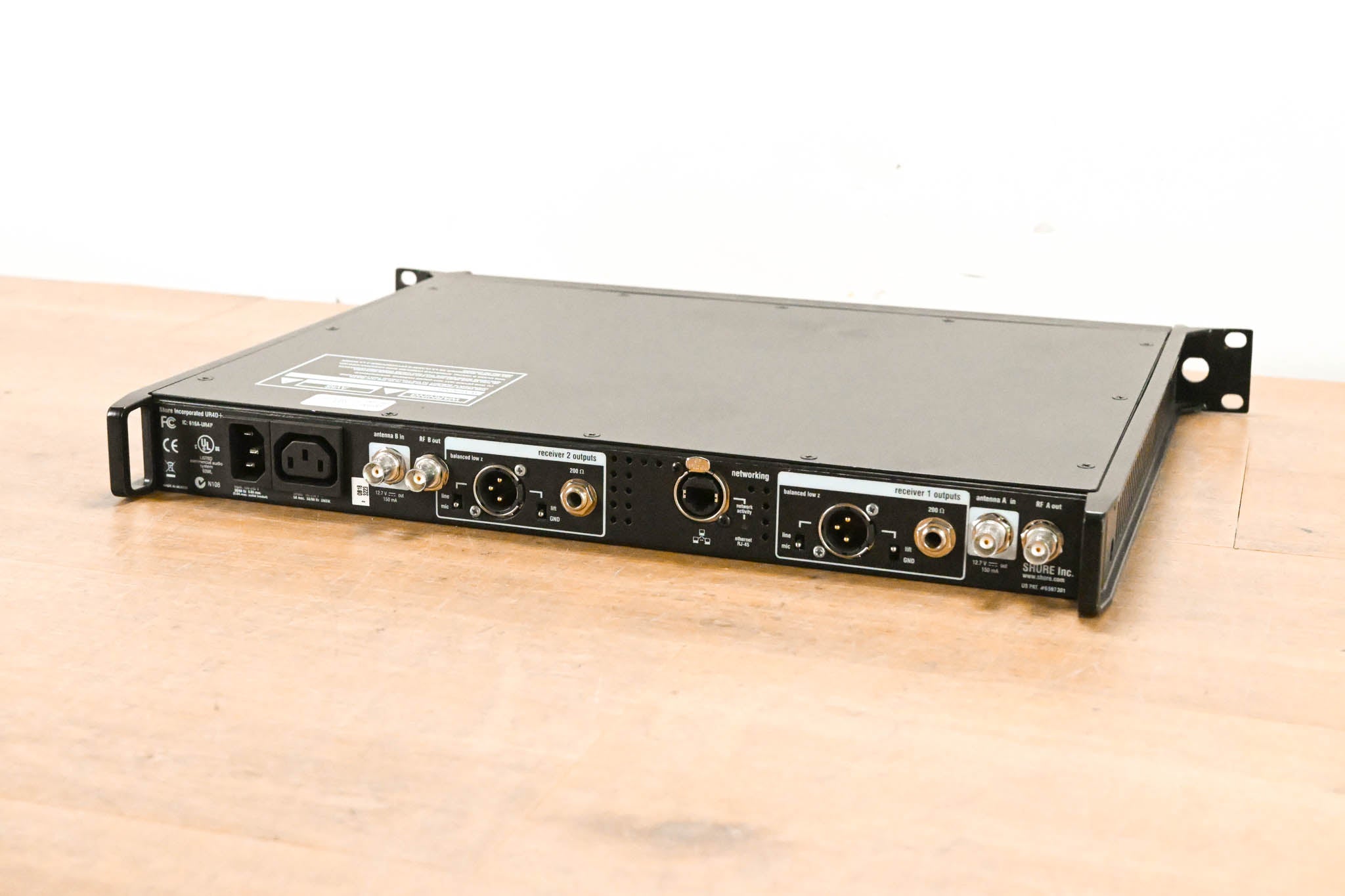 Shure UR4D+ Dual-Channel UHF Wireless Receiver - H4 Band: 518-578 MHz